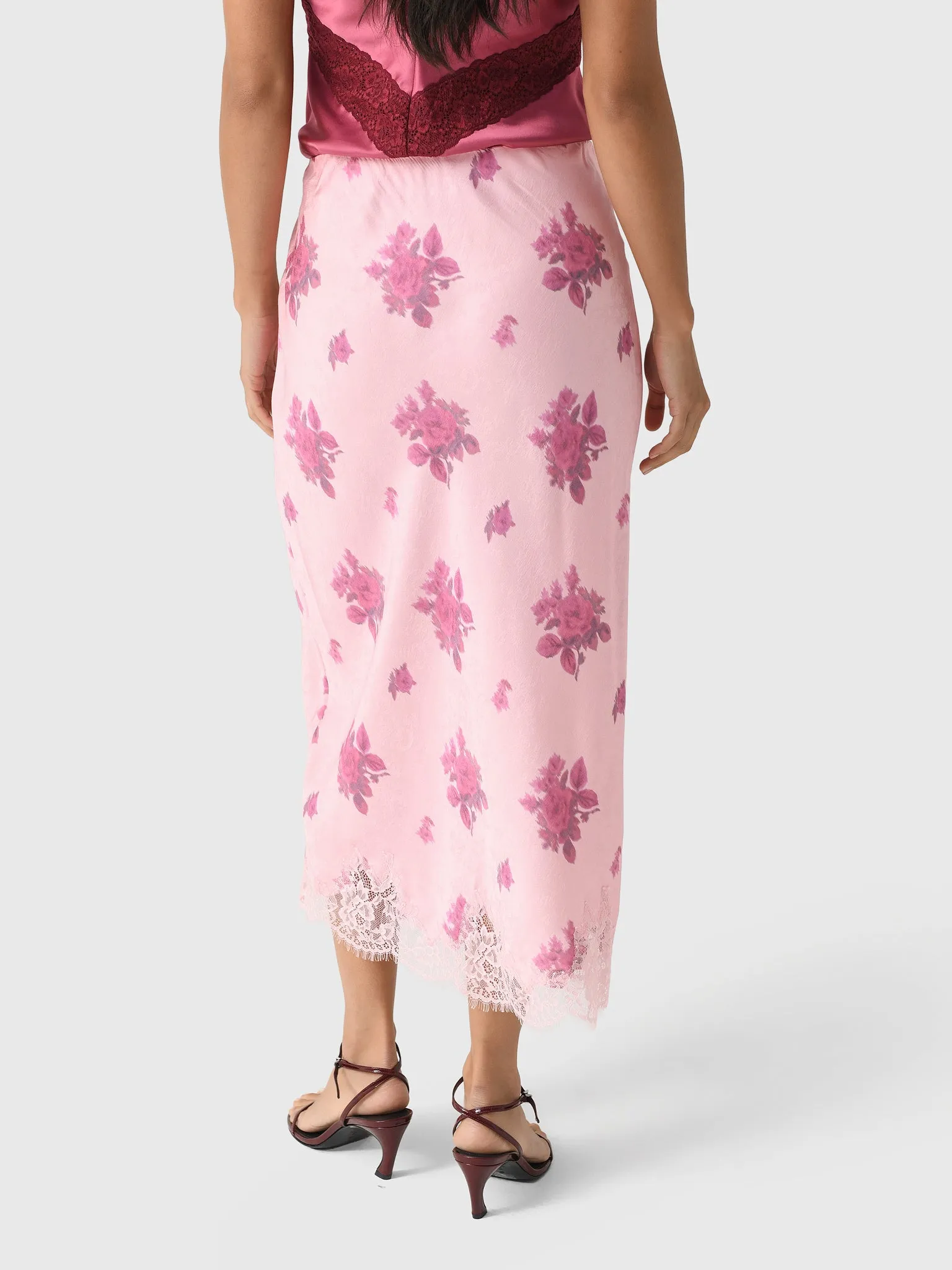 LoveShackFancy Women's Malina Satin Midi Slip Skirt sold by Saint Bernard product image thumbnail 4