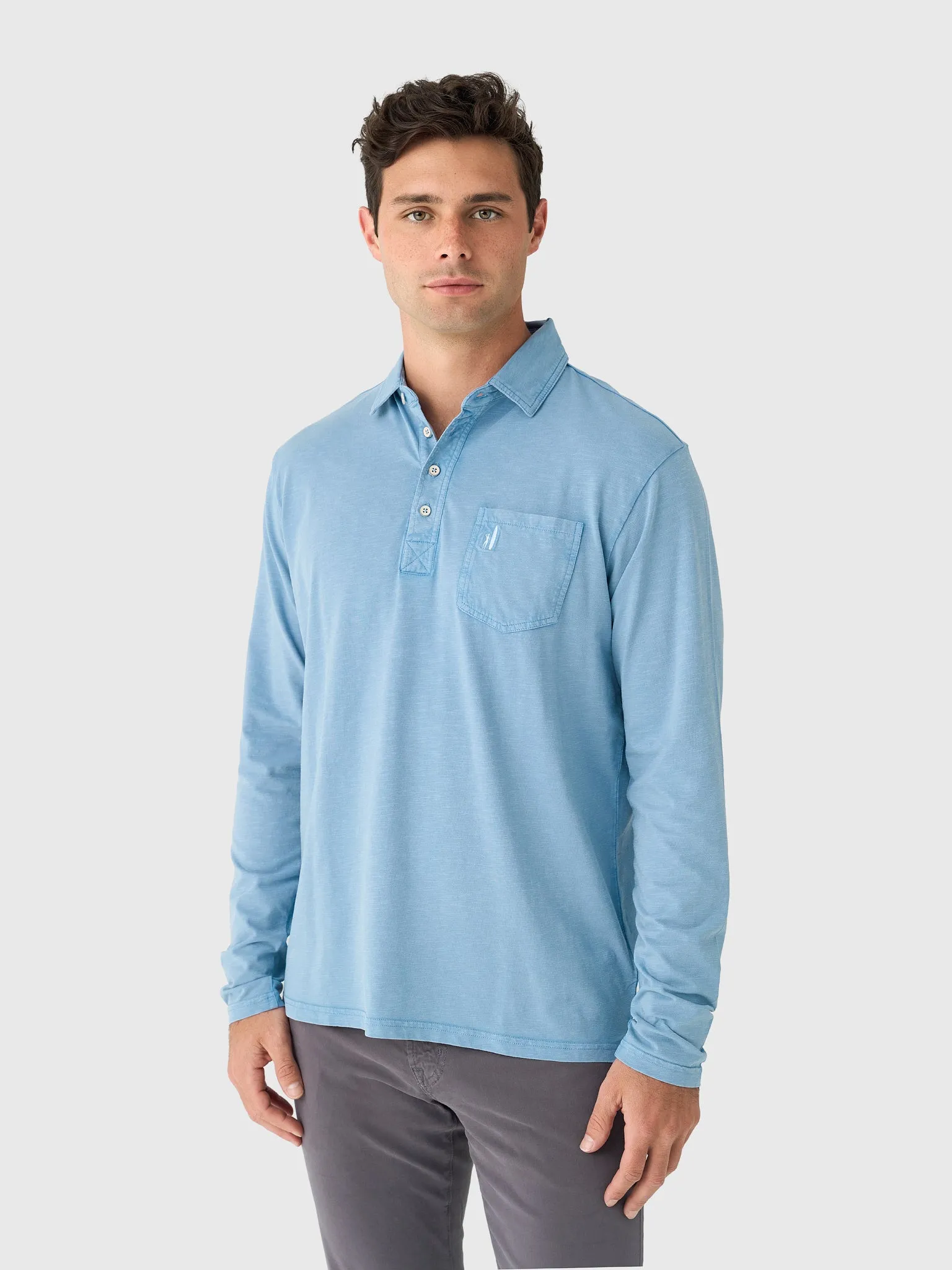 Johnnie-O Men's Coastal Wash Long Sleeve Original 4-Button Polo sold by Saint Bernard product image thumbnail 5