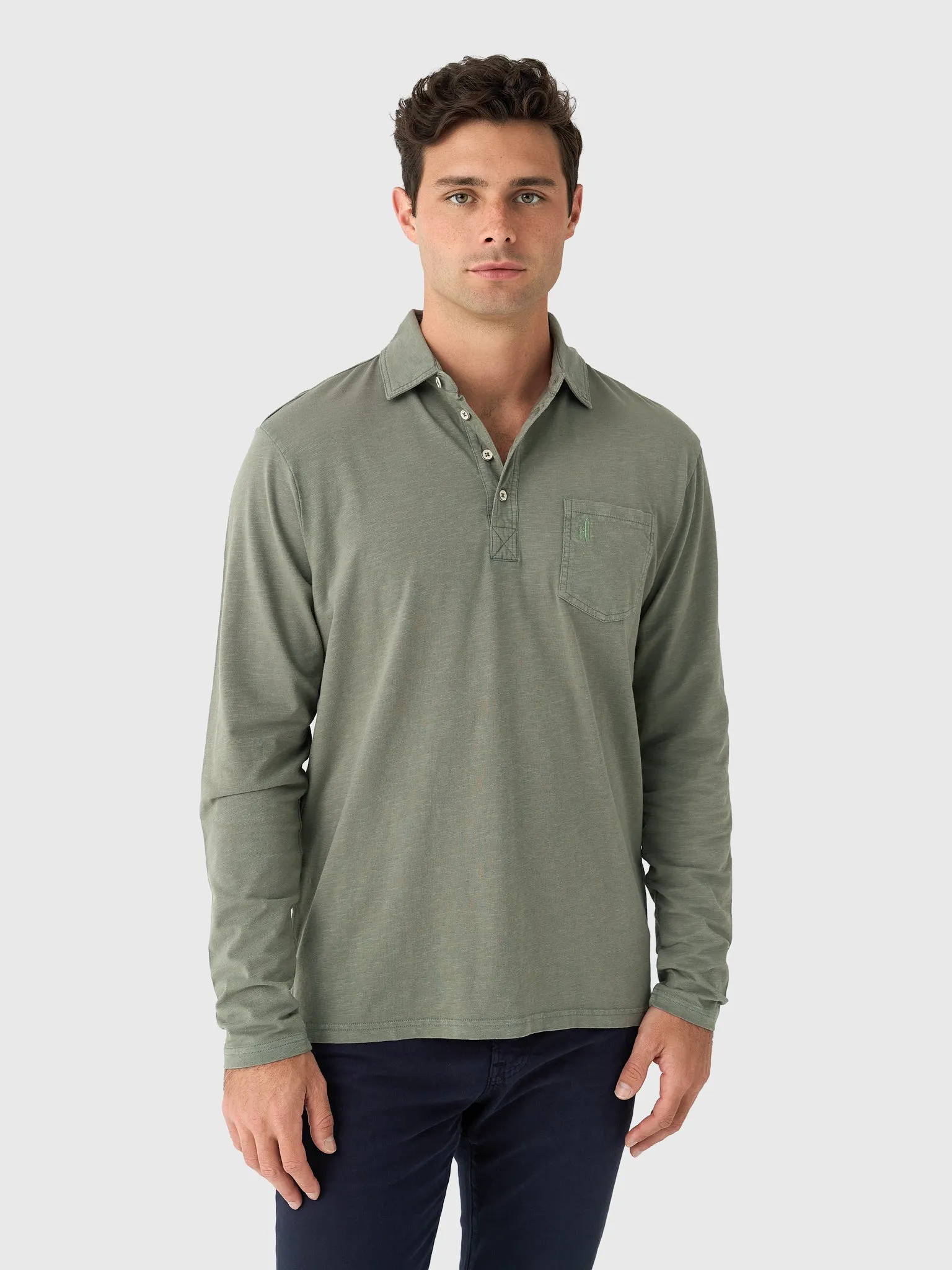 Johnnie-O Men's Coastal Wash Long Sleeve Original 4-Button Polo sold by Saint Bernard