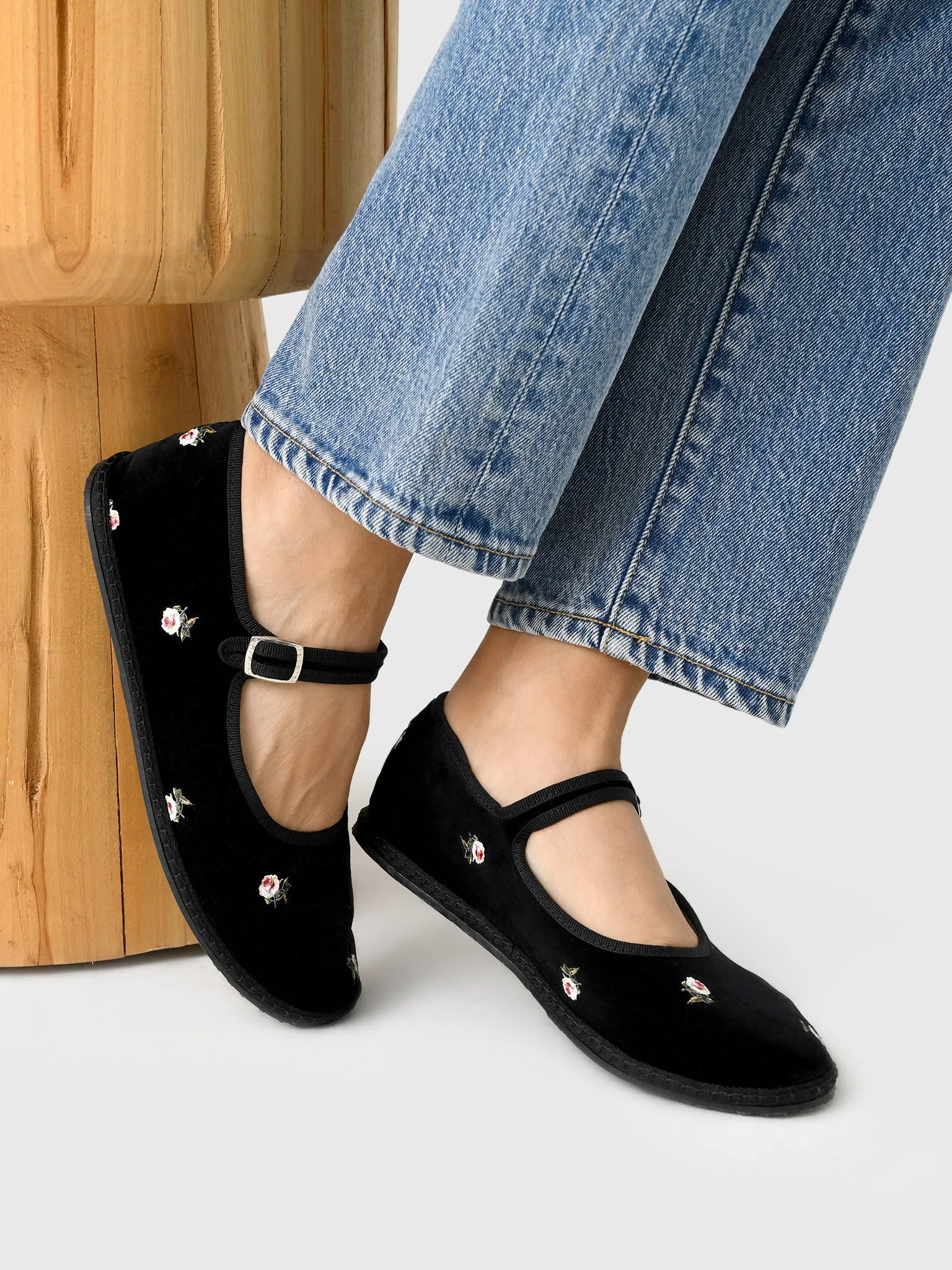 Vibi Venezia Women's Mary Jane Velvet Printed Flat sold by Saint Bernard product image thumbnail 2