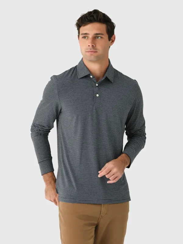 Faherty Brand Men's Long Sleeve Movement Polo made by Saint Bernard