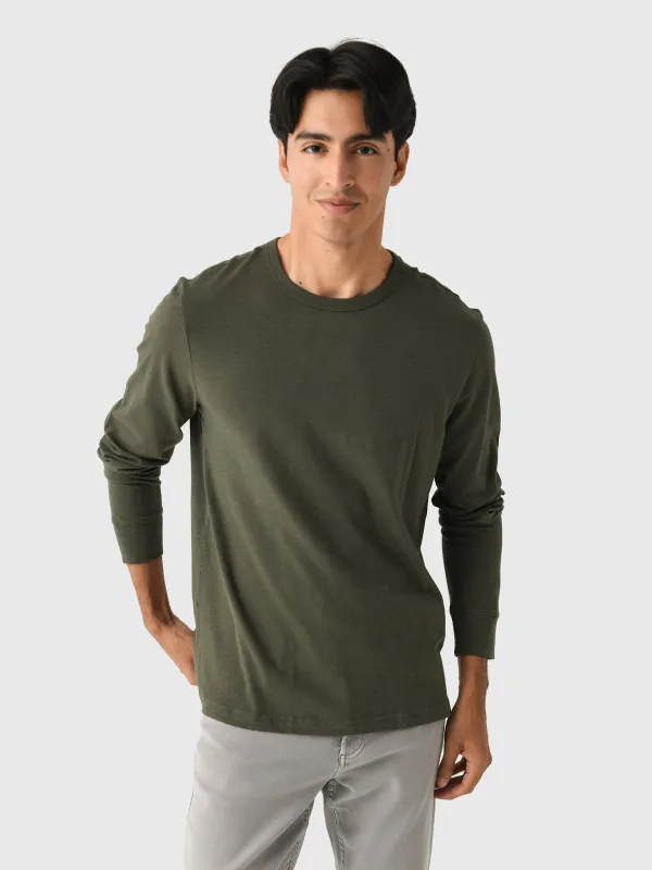 Faherty Brand Men's Long Sleeve Sunwashed Regenerative Cotton Tee made by Saint Bernard
