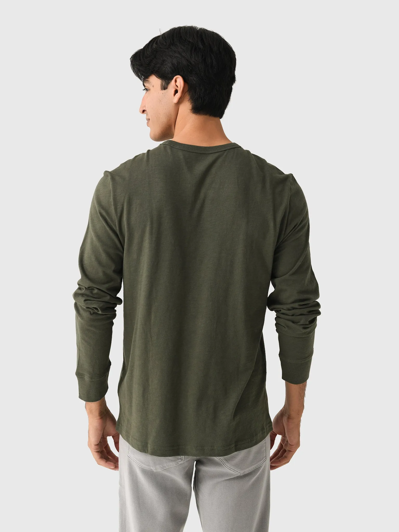 Faherty Brand Men's Long Sleeve Sunwashed Regenerative Cotton Tee sold by Saint Bernard product image thumbnail 4