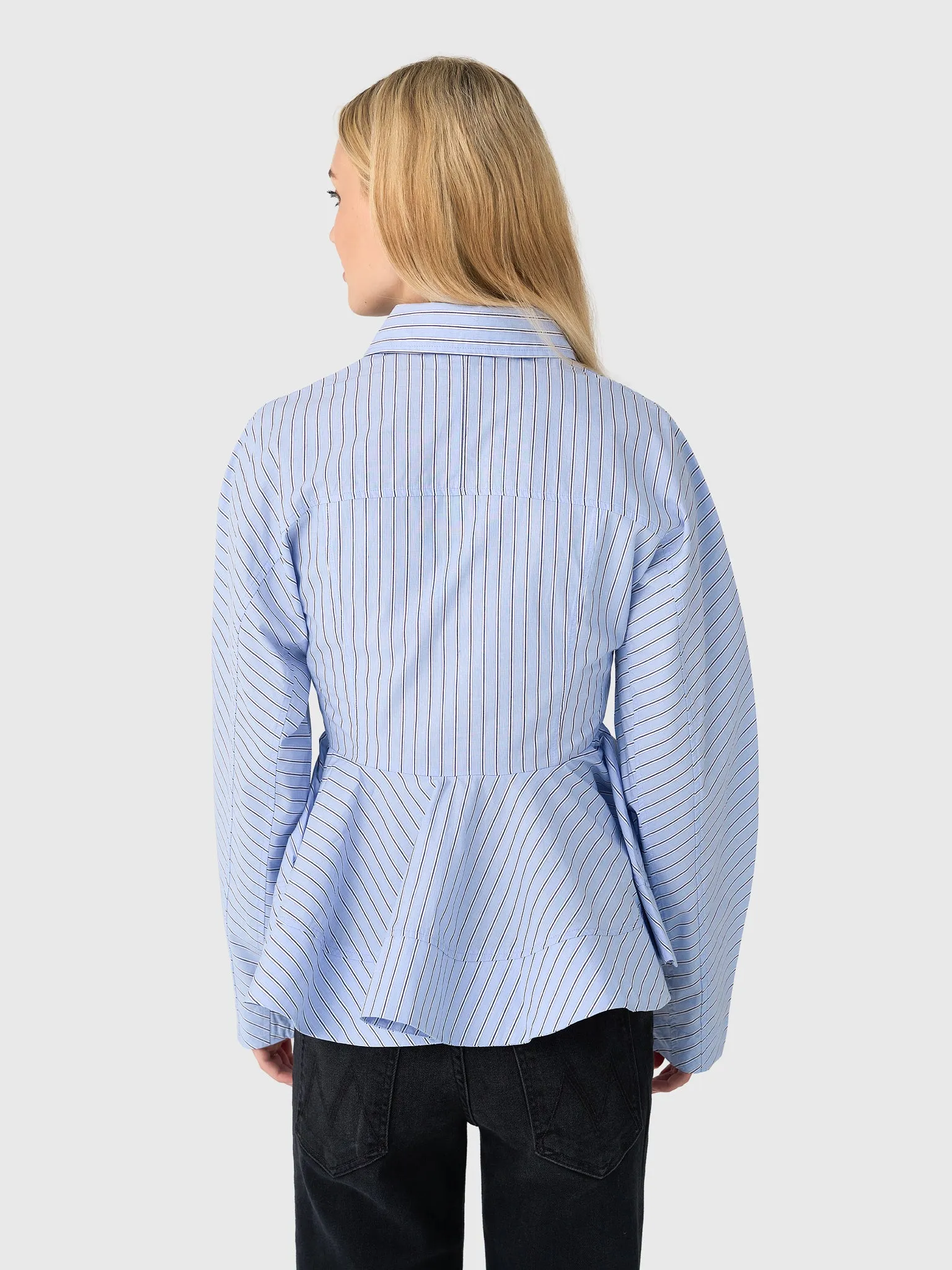 GANNI Women's Stripe Peplum Shirt sold by Saint Bernard product image thumbnail 4