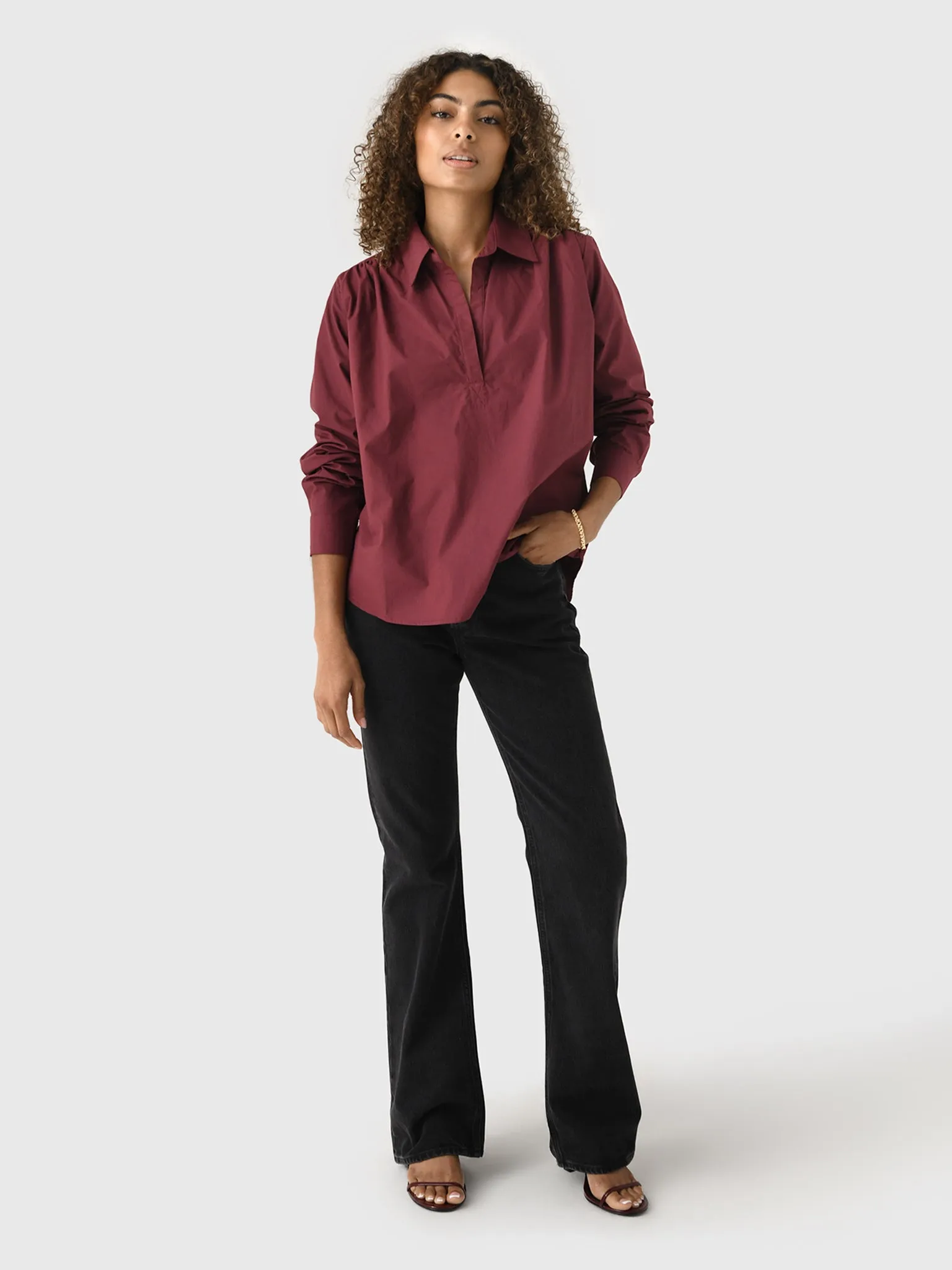 A Shirt Thing Women's Celeste Poplin Shirt sold by Saint Bernard product image thumbnail 2