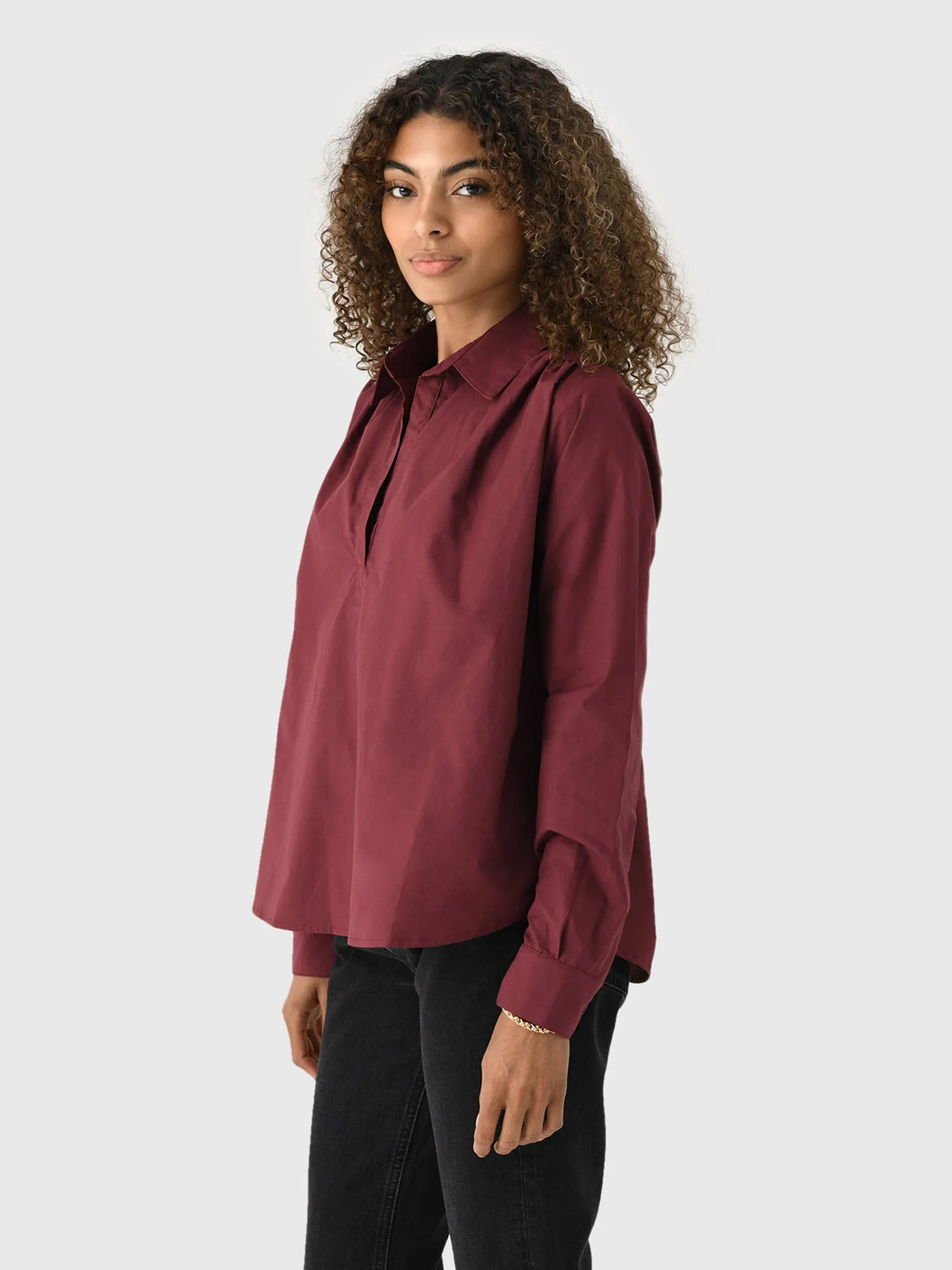 A Shirt Thing Women's Celeste Poplin Shirt sold by Saint Bernard product image thumbnail 3