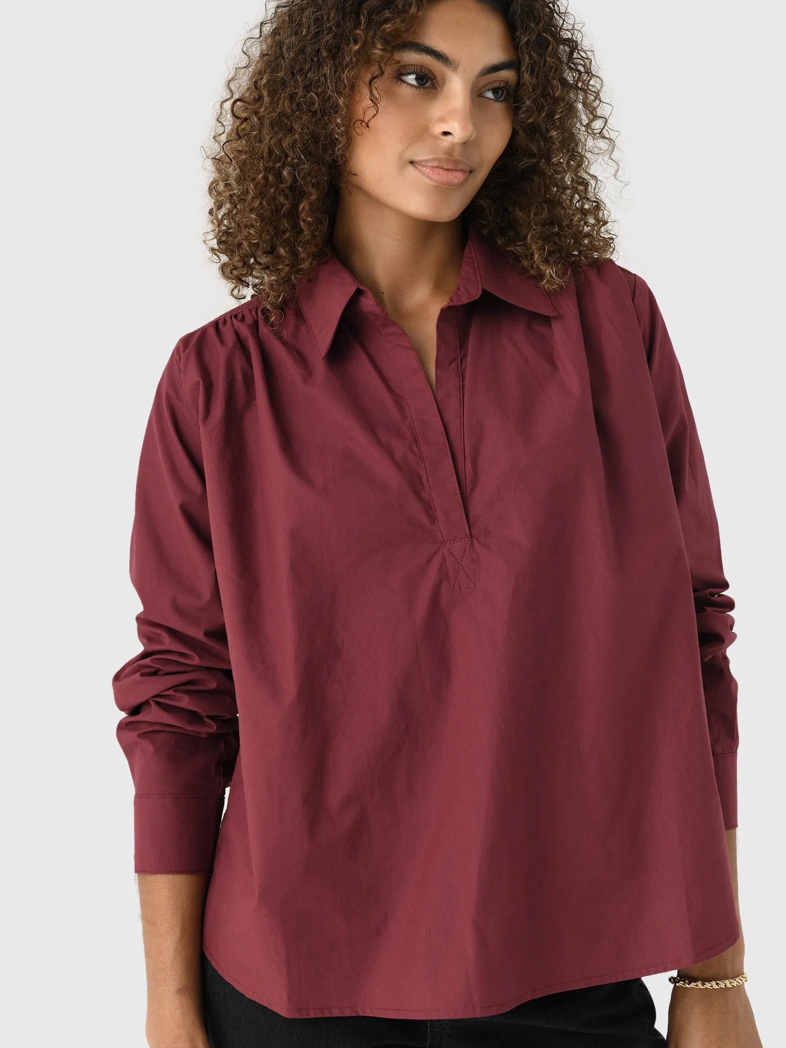 A Shirt Thing Women's Celeste Poplin Shirt sold by Saint Bernard product image thumbnail 5