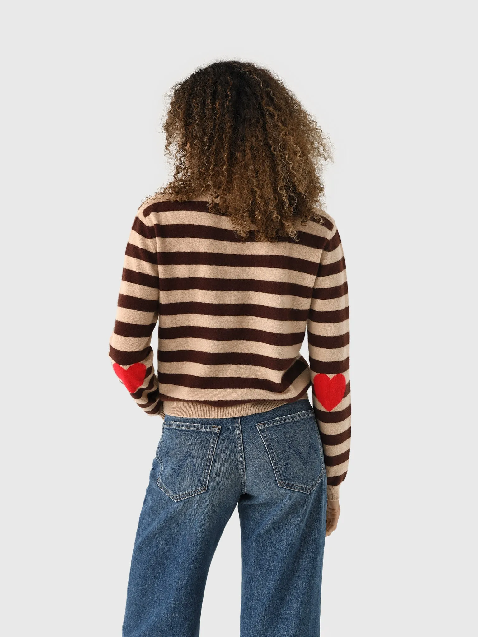 Jumper 1234 Women's Heart Patch Stripe Crew Sweater sold by Saint Bernard product image thumbnail 4