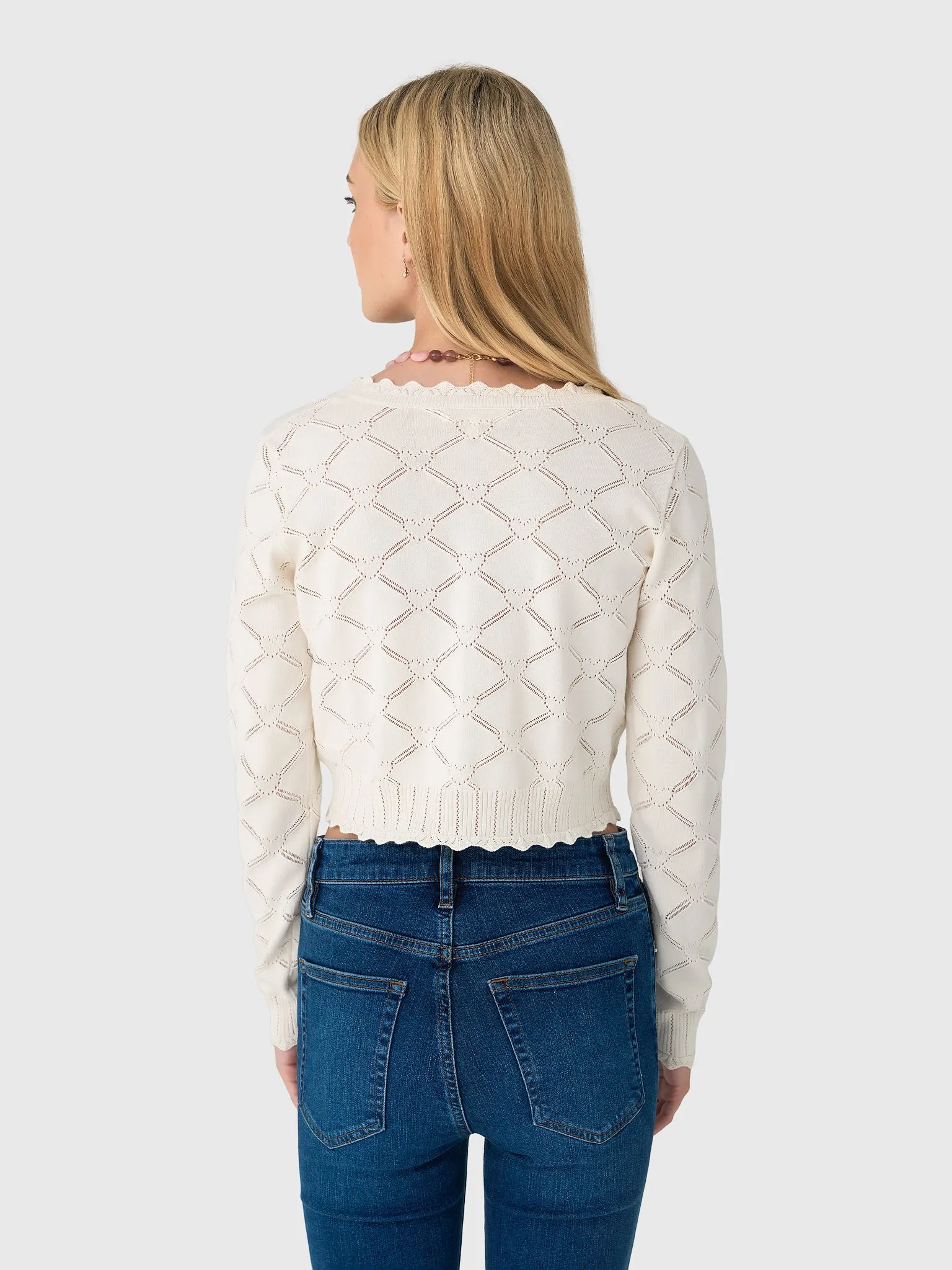 LoveShackFancy Women's Petra Knit Heart Argyle Cardigan sold by Saint Bernard product image thumbnail 4