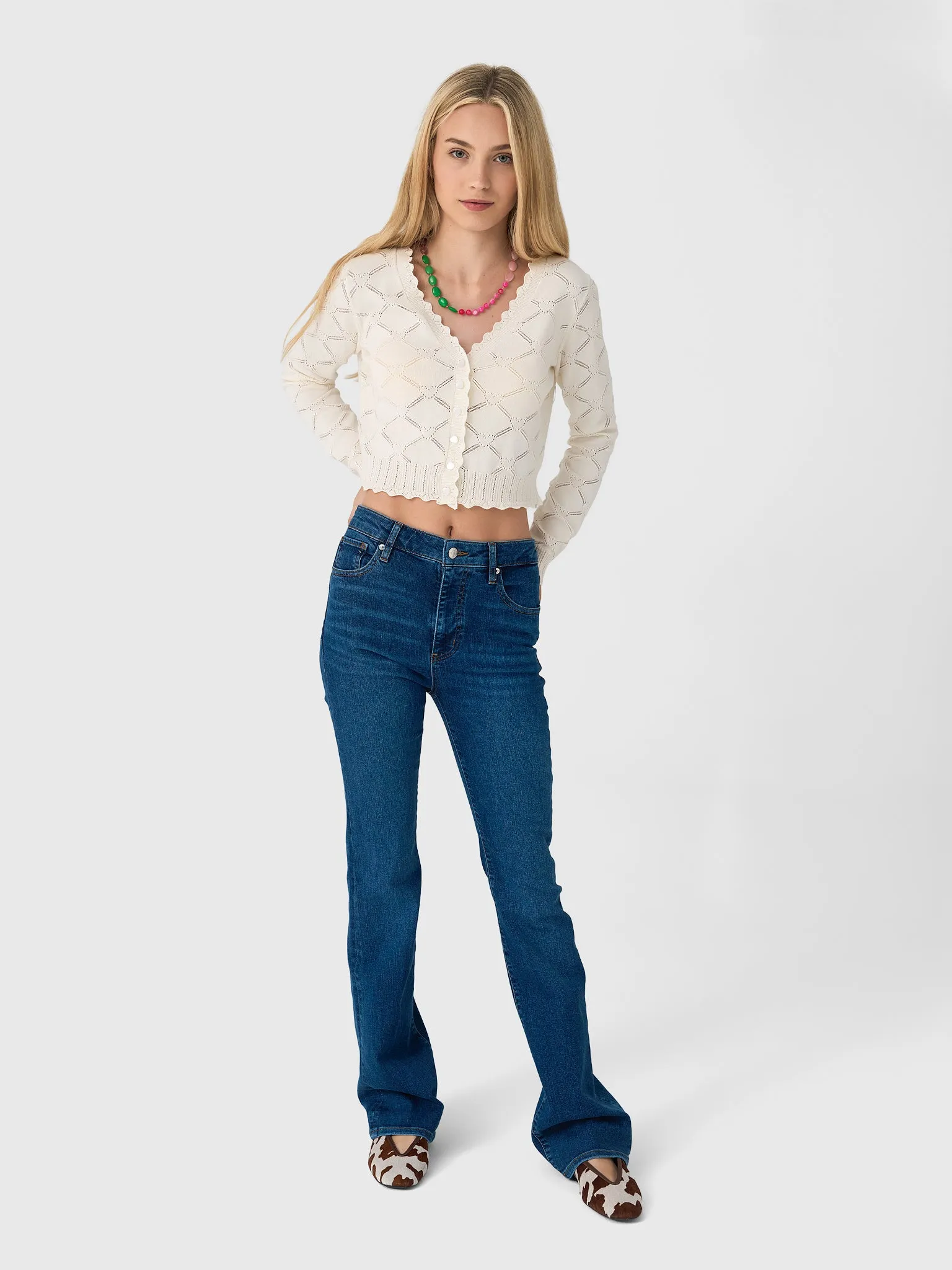 LoveShackFancy Women's Petra Knit Heart Argyle Cardigan sold by Saint Bernard product image thumbnail 2