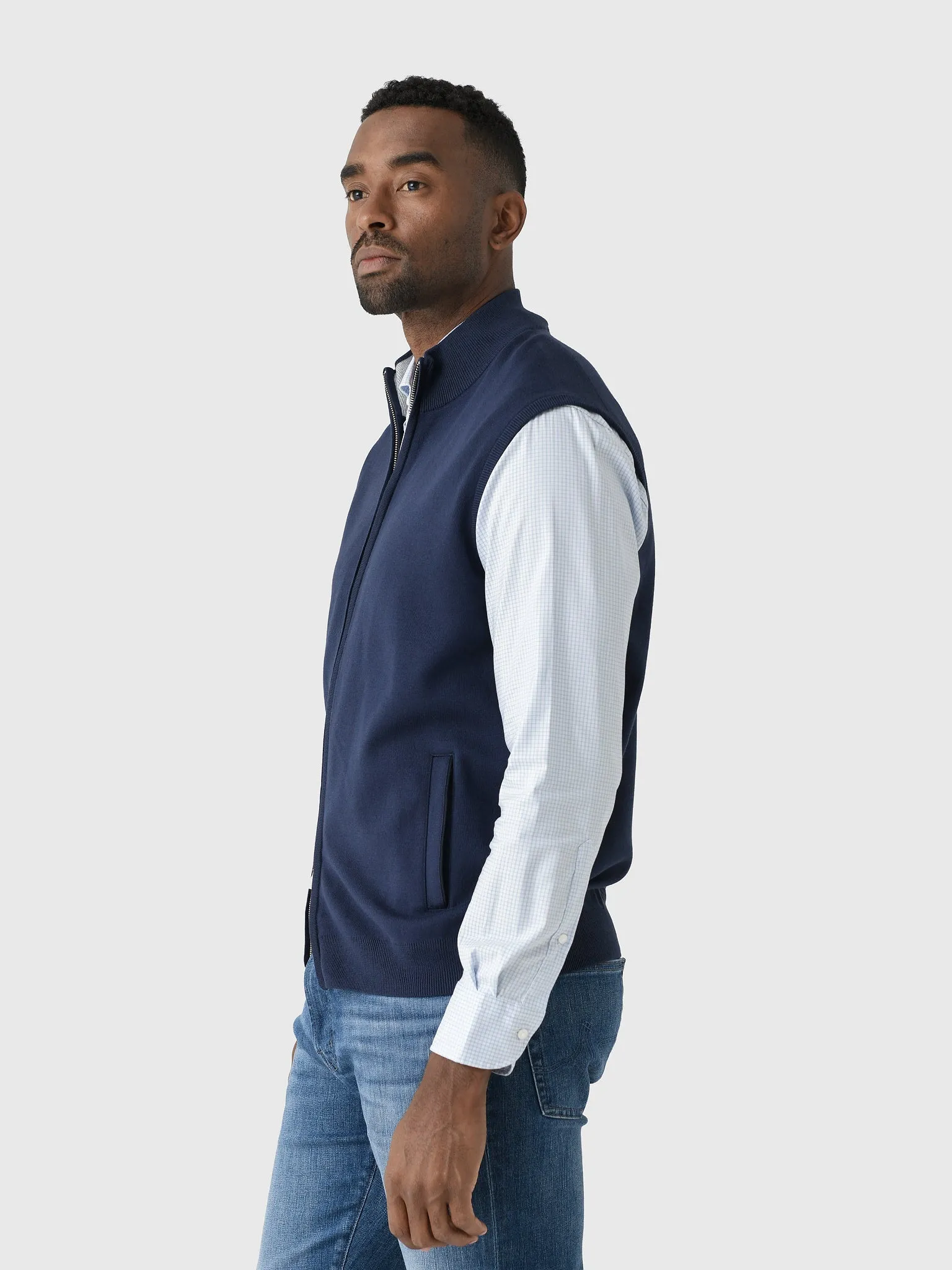Peter Millar Crown Men's Coolspun Lite Full Zip Sweater Vest sold by Saint Bernard product image thumbnail 3