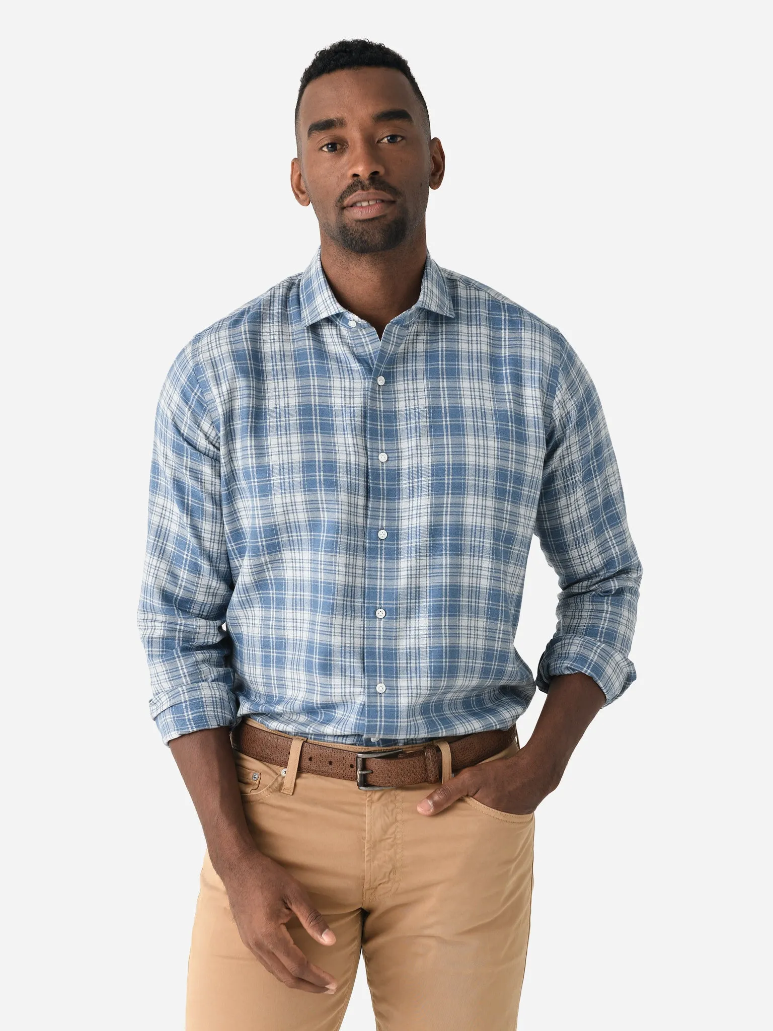 Peter Millar Crown Crafted Men's Riccia Italian Flannel Sport Shirt sold by Saint Bernard