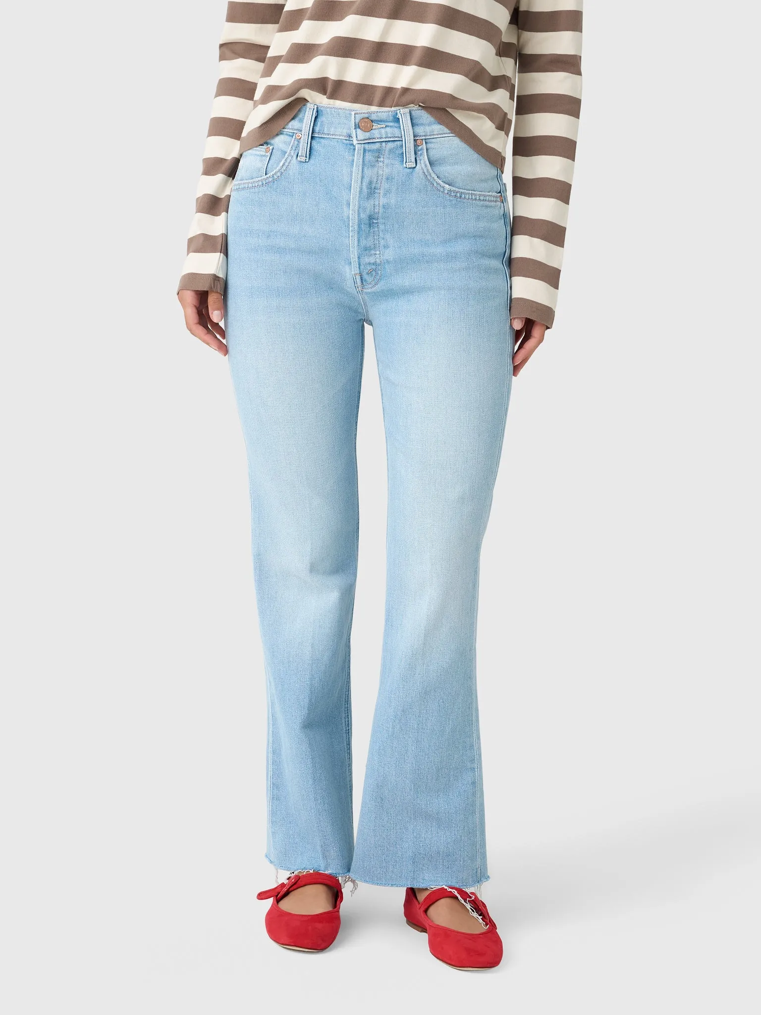 Mother Women's The Tripper Flood Fray Jean sold by Saint Bernard