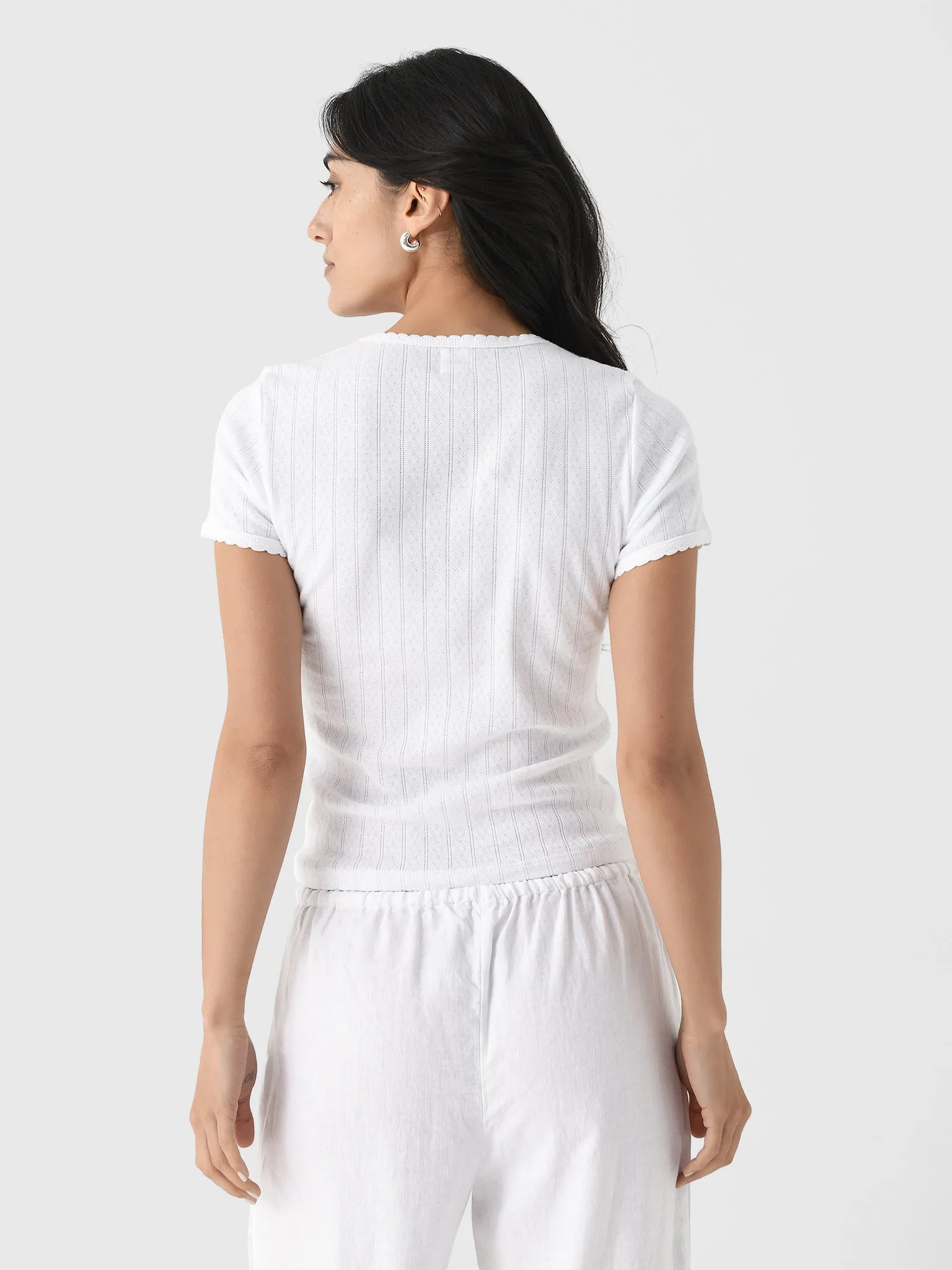 Leset Women's Pointelle Slim Fit Tee sold by Saint Bernard product image thumbnail 3