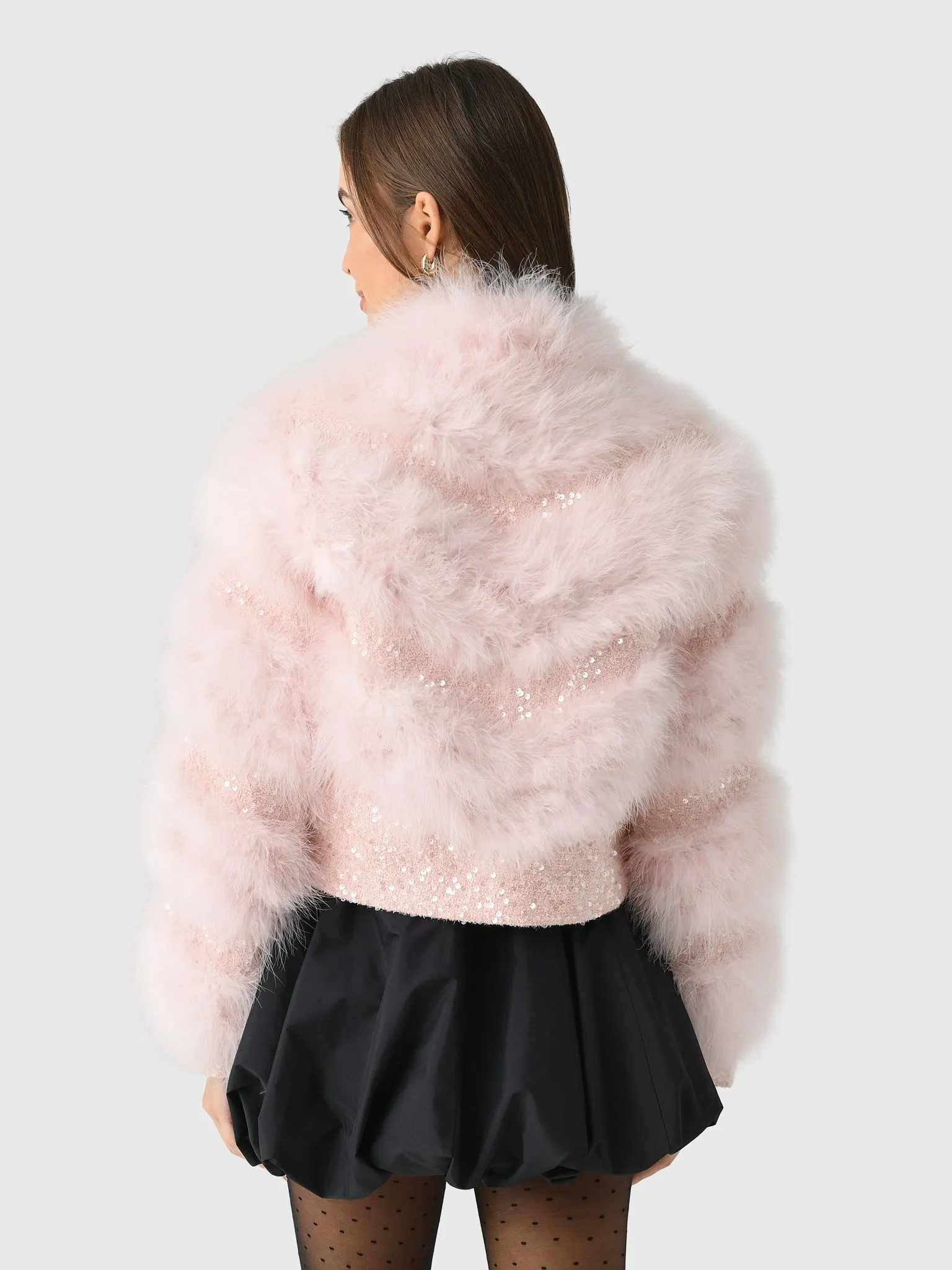 LoveShackFancy Women's Curran Feather & Sequin Jacket sold by Saint Bernard product image thumbnail 4