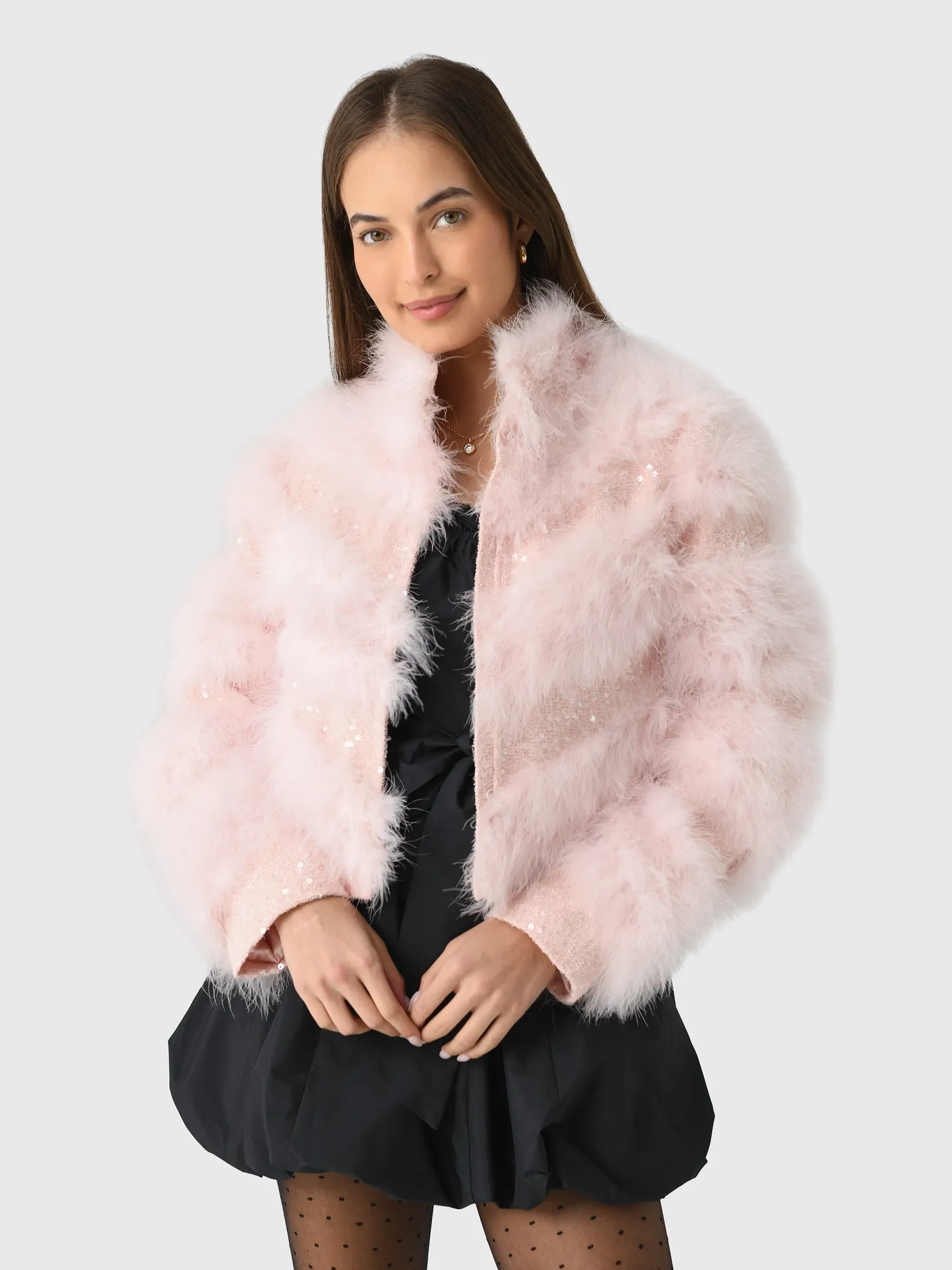 LoveShackFancy Women's Curran Feather & Sequin Jacket sold by Saint Bernard