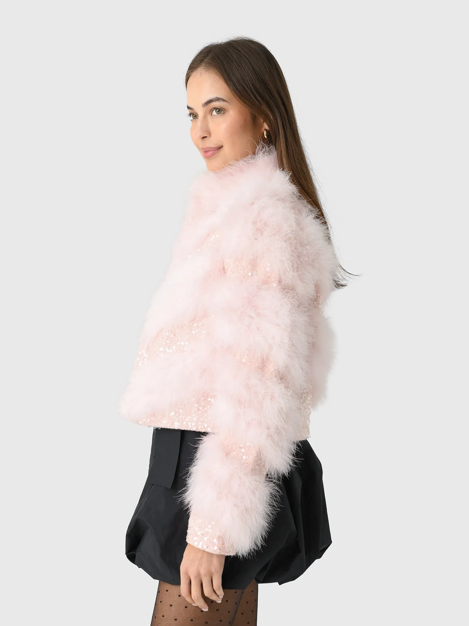 LoveShackFancy Women's Curran Feather & Sequin Jacket sold by Saint Bernard product image thumbnail 3