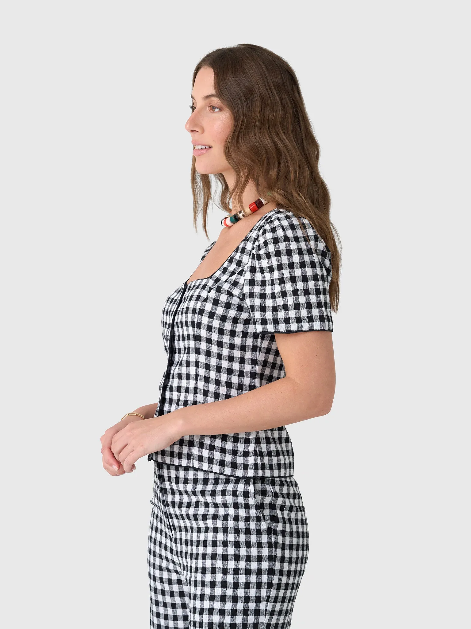 Ciao Lucia Women's Nadia Gingham Top sold by Saint Bernard product image thumbnail 3