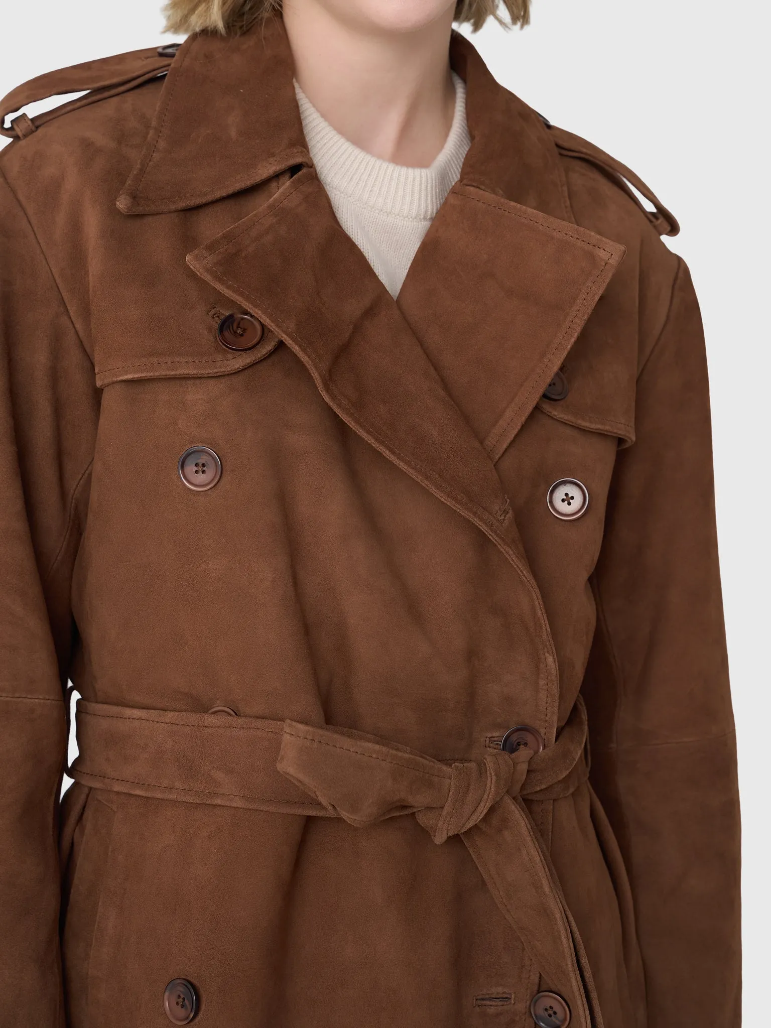 SPRWMN Women's Belle De Jour Suede Trench Coat sold by Saint Bernard product image thumbnail 5