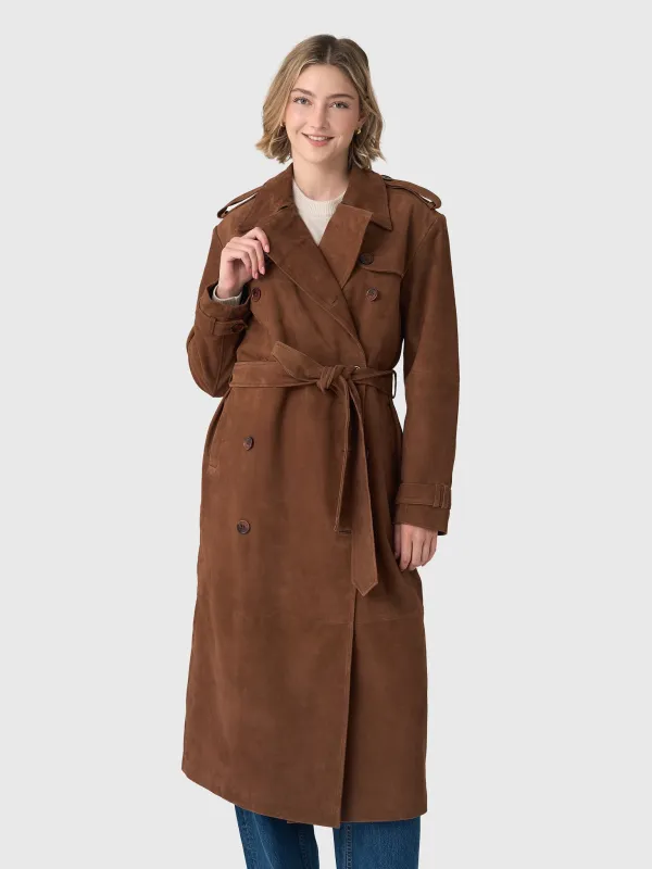 SPRWMN Women's Belle De Jour Suede Trench Coat made by SPRWMN