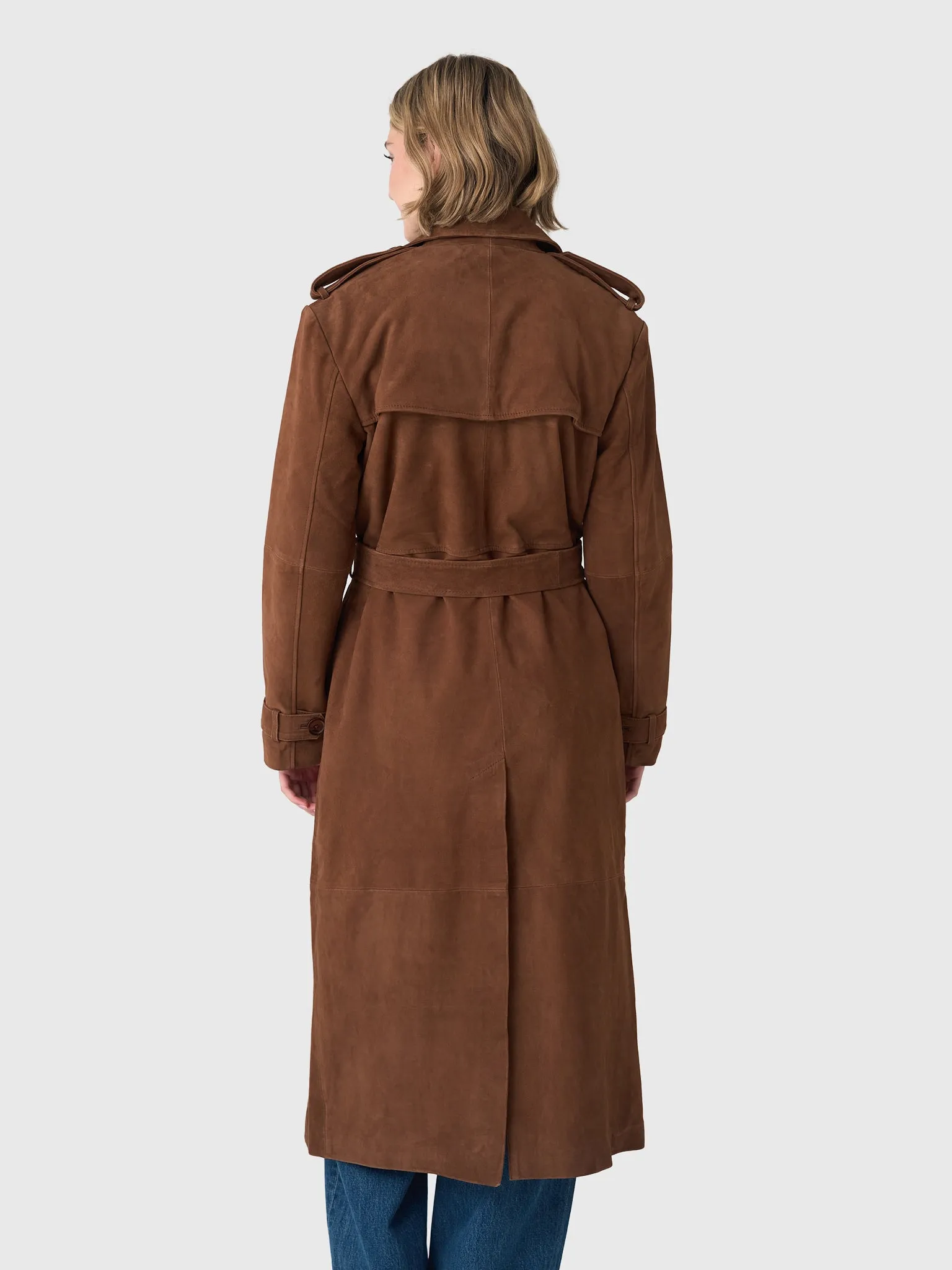 SPRWMN Women's Belle De Jour Suede Trench Coat sold by Saint Bernard product image thumbnail 4