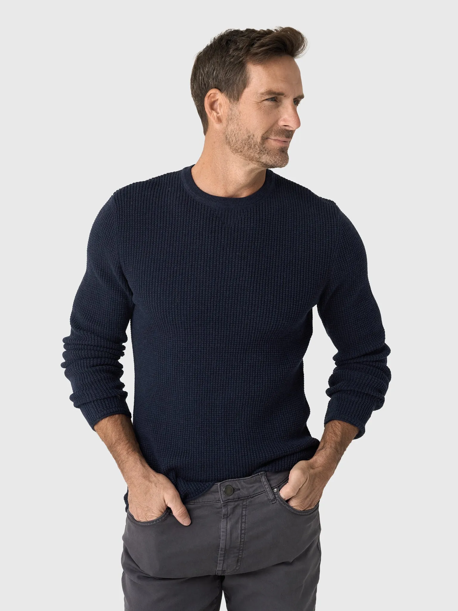 Billy Reid Men's Mini Waffle Crew sold by Saint Bernard