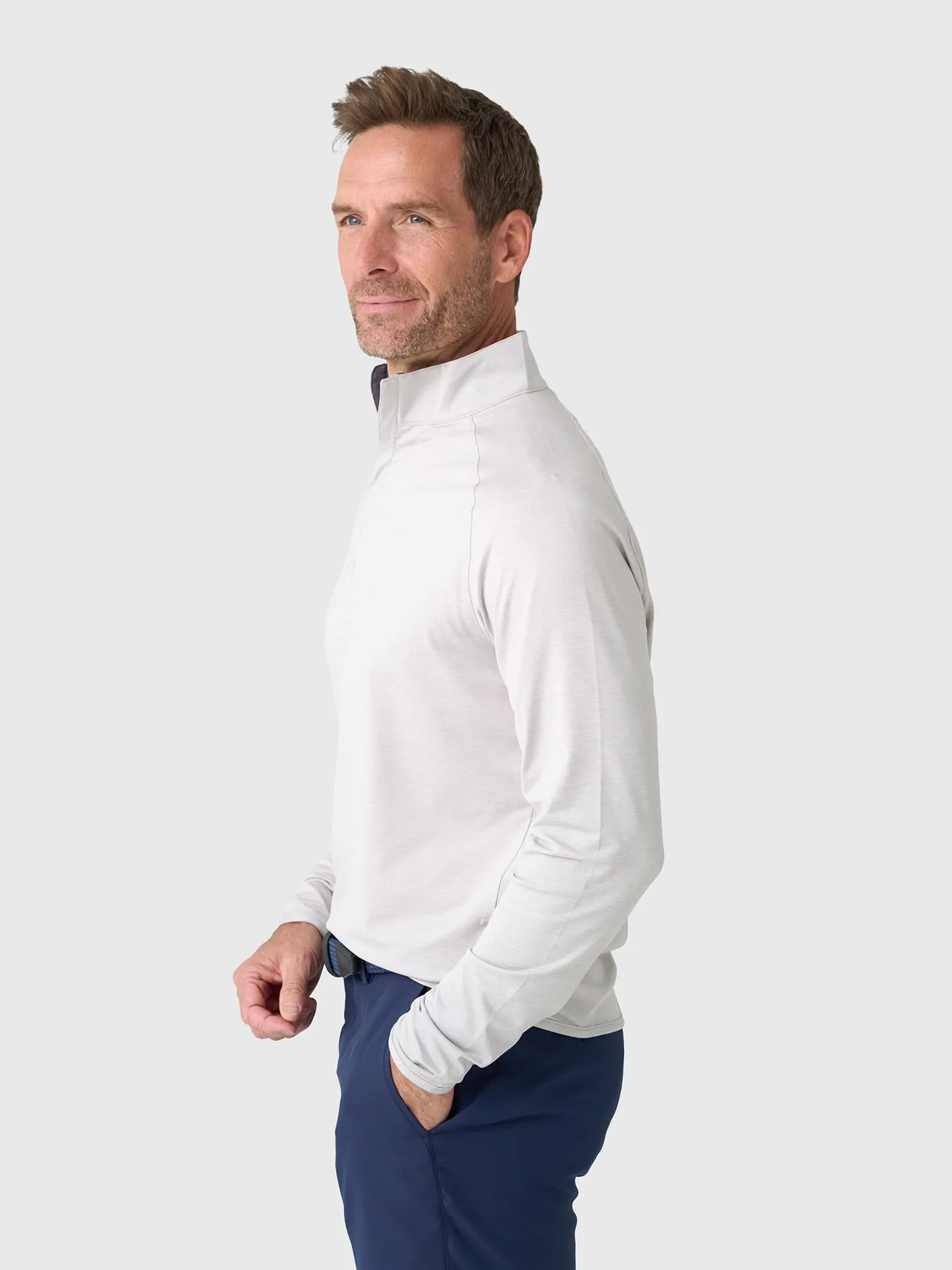 Peter Millar Crown Crafted Men's Stealth Performance Quarter-Zip sold by Saint Bernard product image thumbnail 3