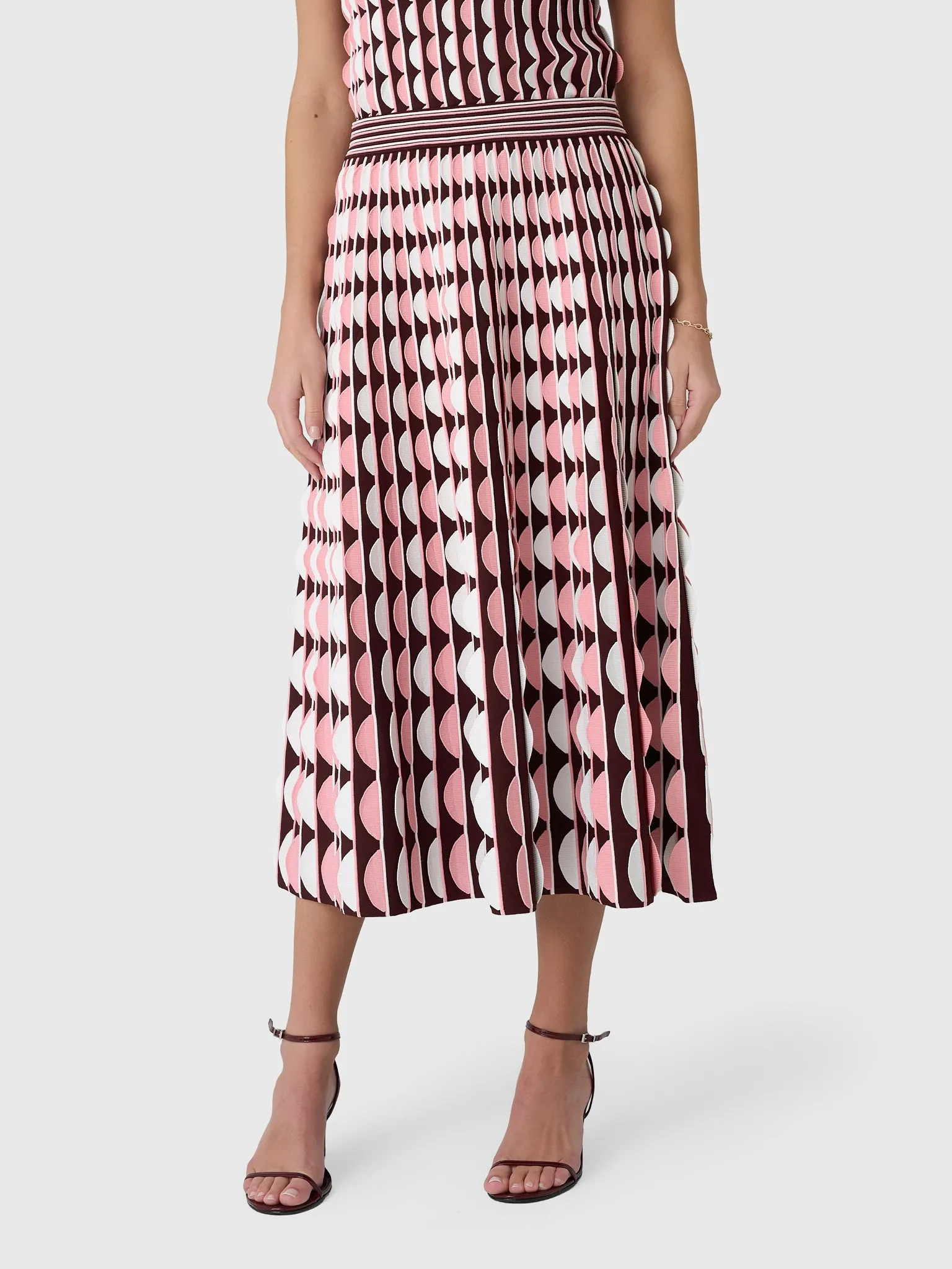 Simkhai Women's Micah Scalloped Knit Midi Skirt sold by Saint Bernard