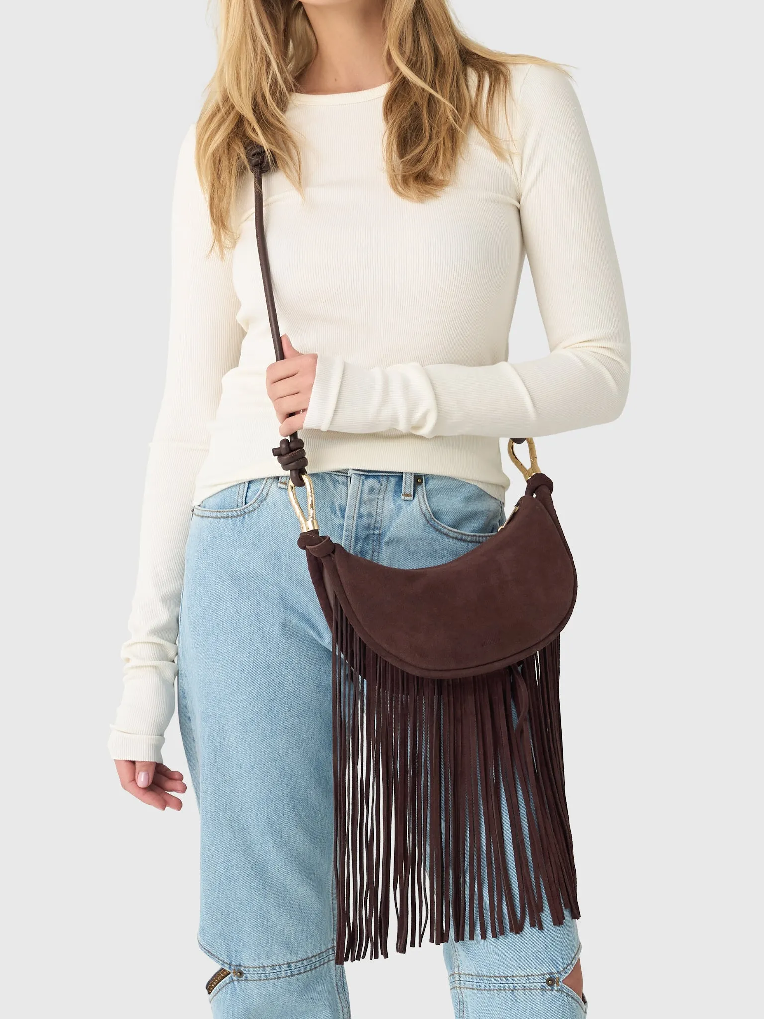 Simkhai Avery Fringe Suede Crossbody Bag sold by Saint Bernard product image thumbnail 2
