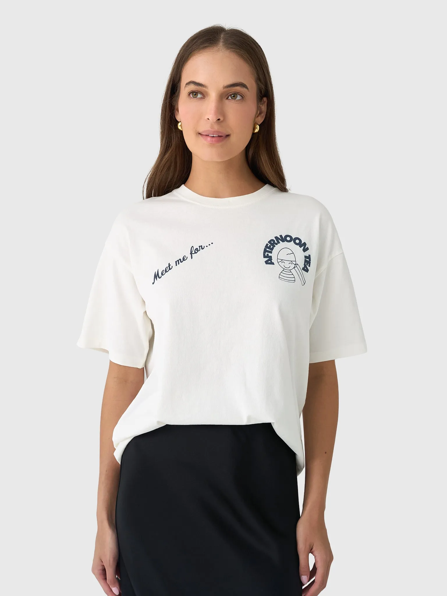 Damson Madder Women's Afternoon Tea Boyfriend Tee sold by Saint Bernard