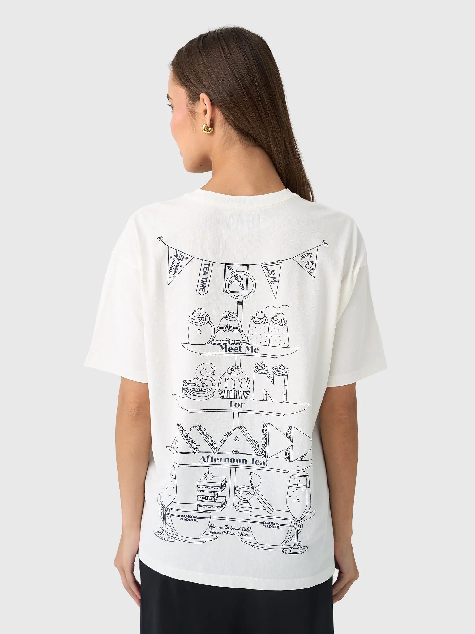 Damson Madder Women's Afternoon Tea Boyfriend Tee sold by Saint Bernard product image thumbnail 3