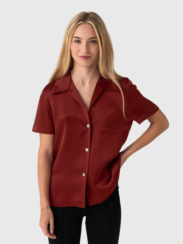 Vince Women's Short-Sleeve Button-Front Blouse sold by Saint Bernard