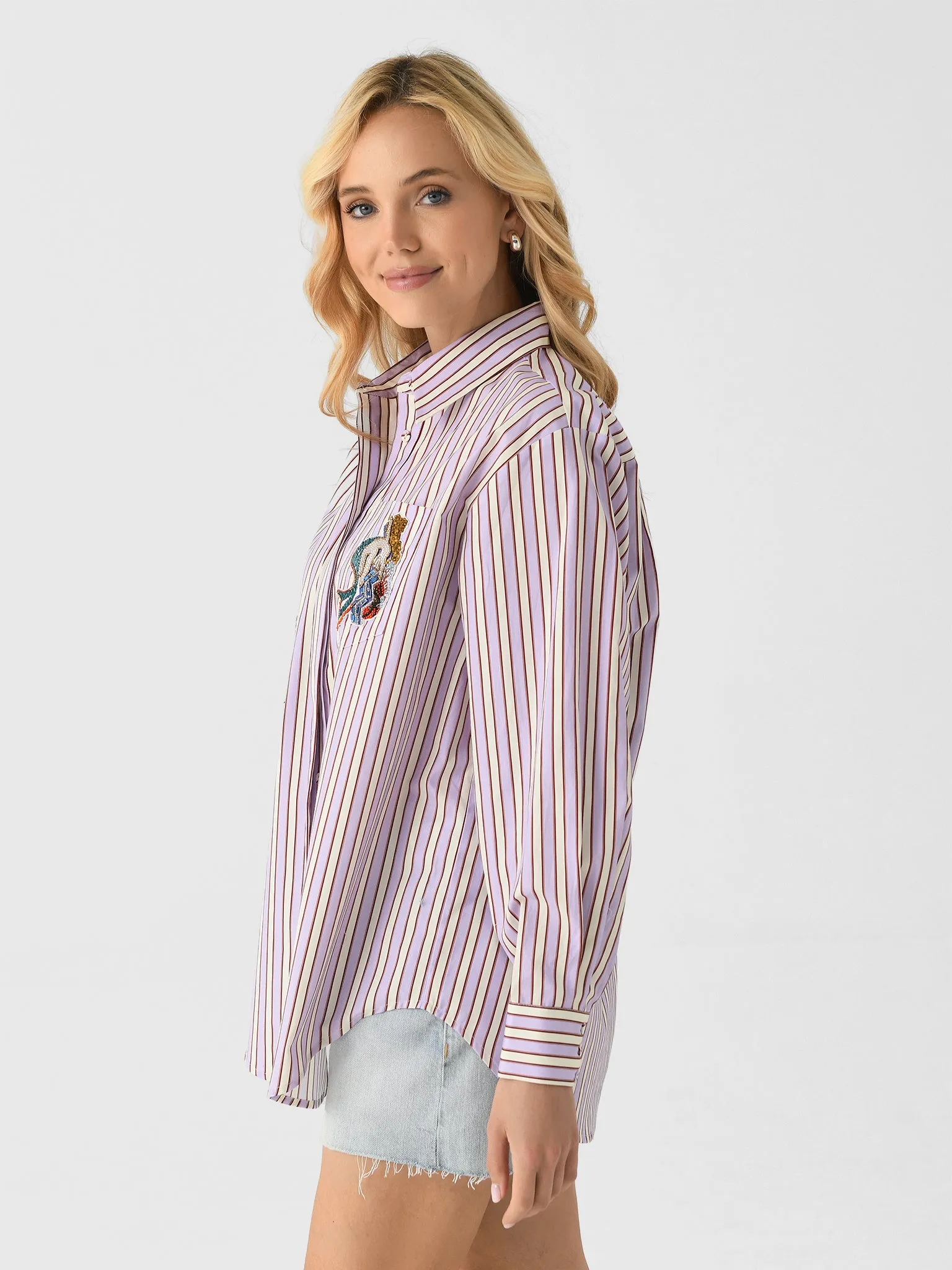 Alemais Women's Lucky Pace Embellished Shirt sold by Saint Bernard product image thumbnail 3