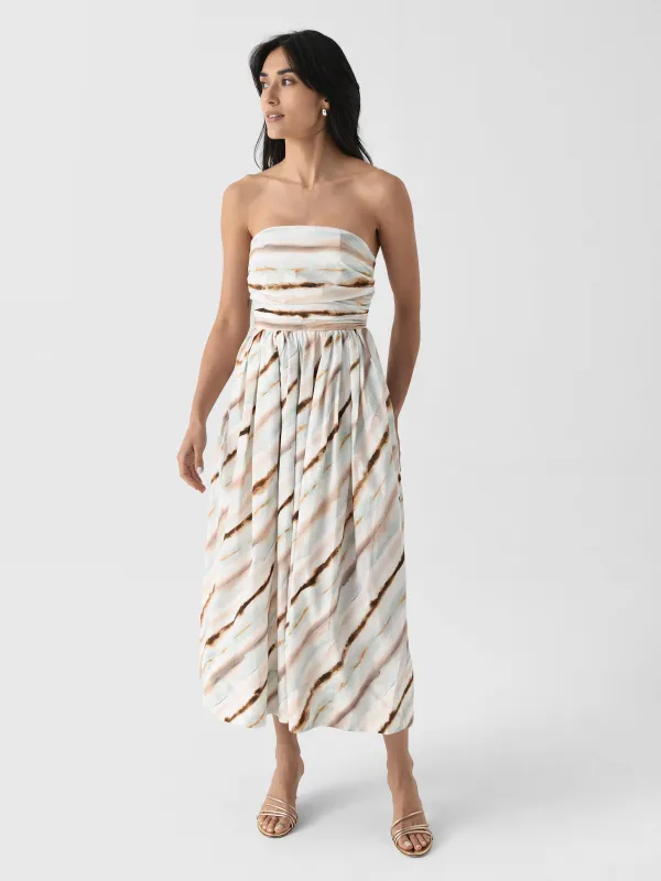 ALC Women's Tara Striped Strapless Midi Dress sold by Saint Bernard