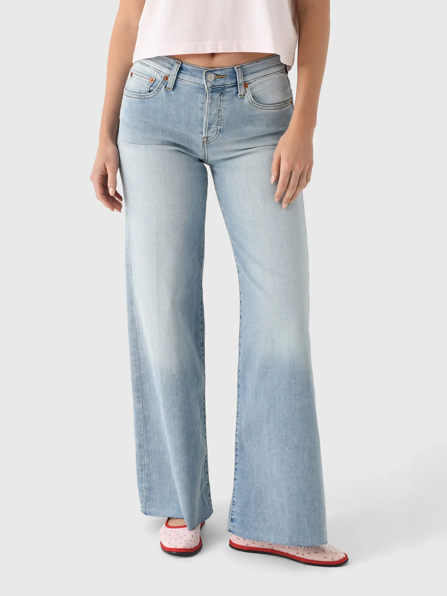 Re/Done Women's Mid Rise Palazzo Jean sold by Saint Bernard