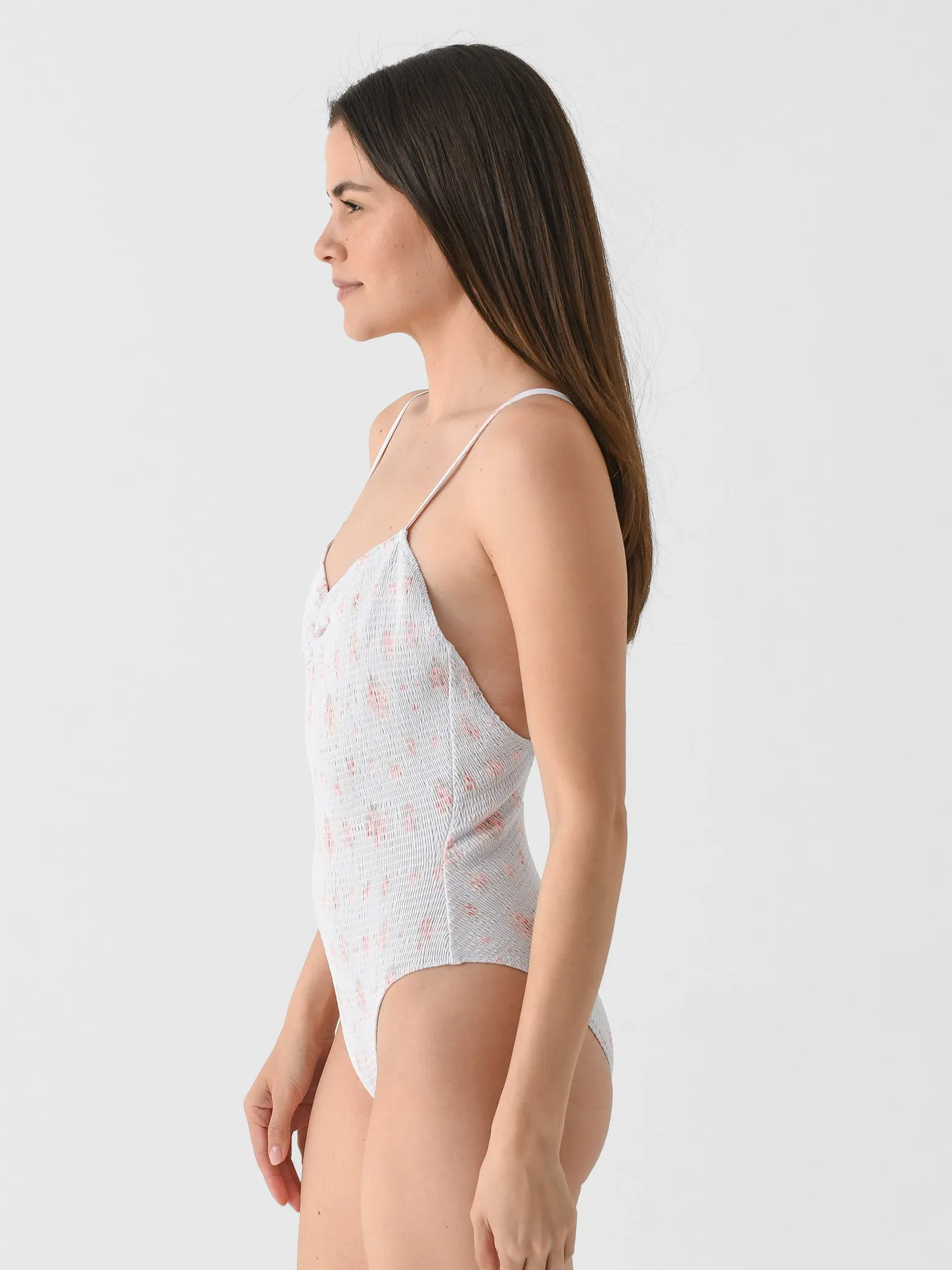 LoveShackFancy Women's Korinth Floral Smocked One-Piece Swimsuit sold by Saint Bernard product image thumbnail 3