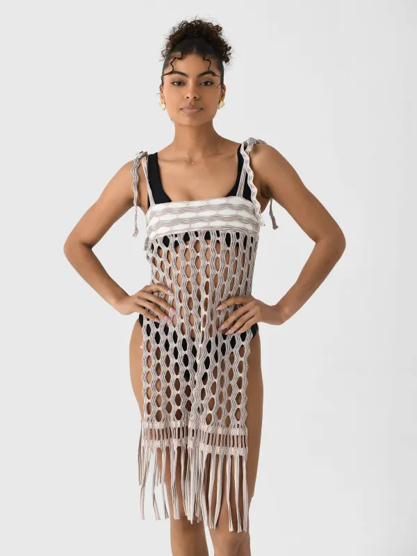 Boteh Women's Riva Macrame Jacquard Top made by BOTEH
