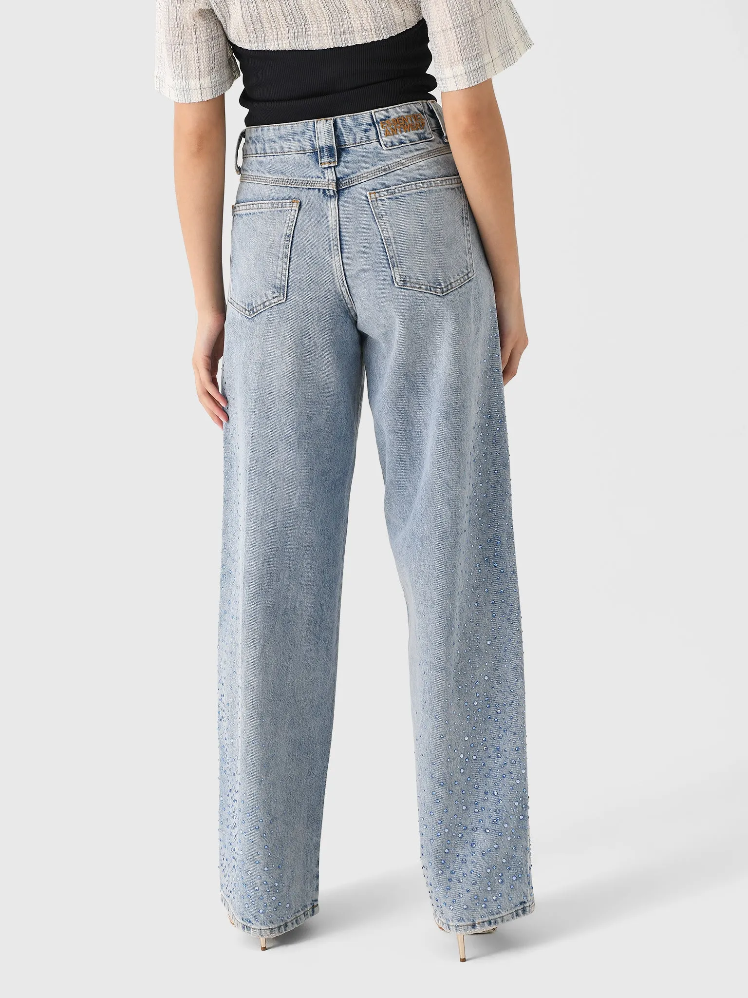 Essentiel Antwerp Women's Hit Rhinestone Wide-Leg Jean sold by Saint Bernard product image thumbnail 4