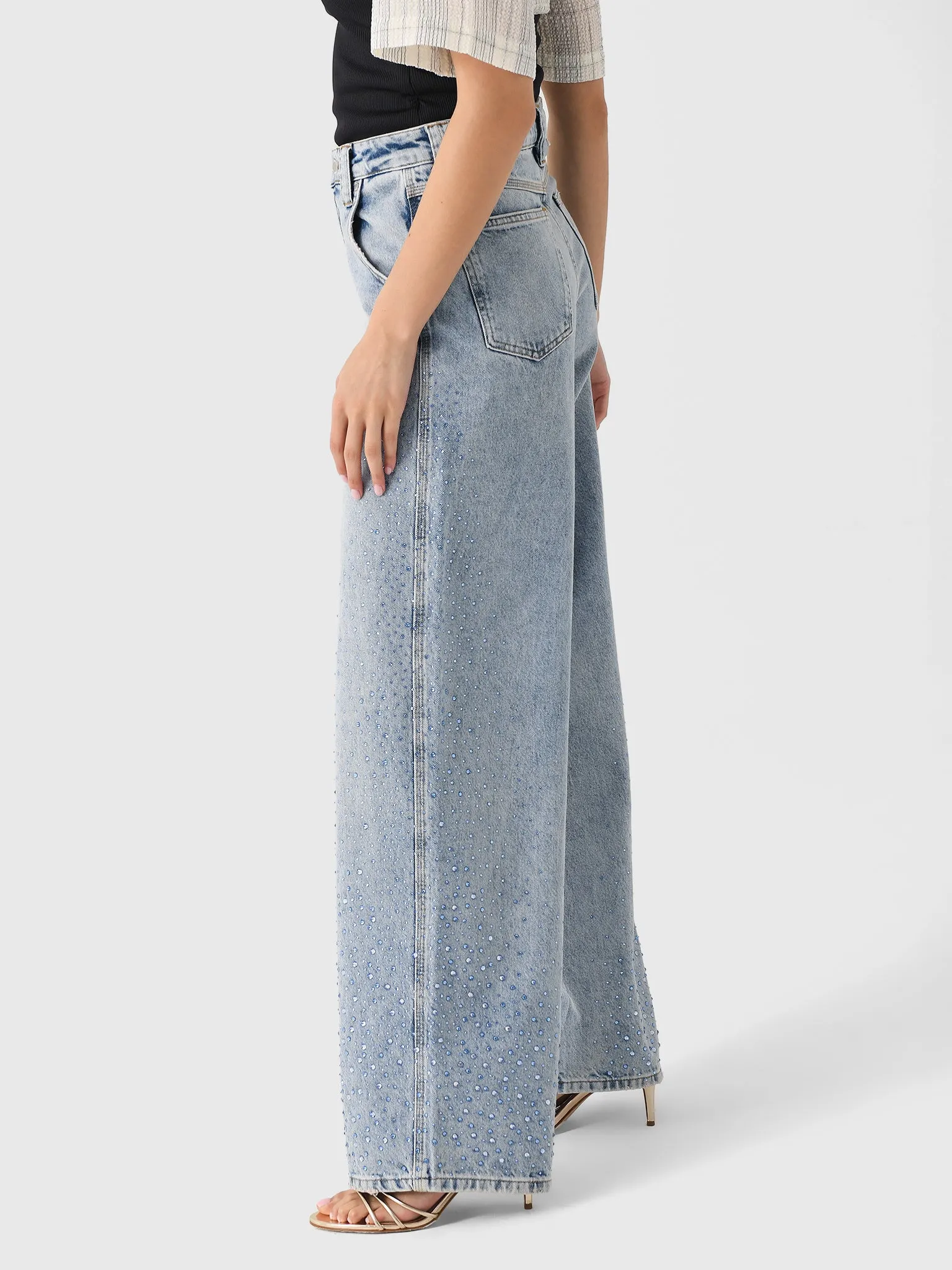 Essentiel Antwerp Women's Hit Rhinestone Wide-Leg Jean sold by Saint Bernard product image thumbnail 3