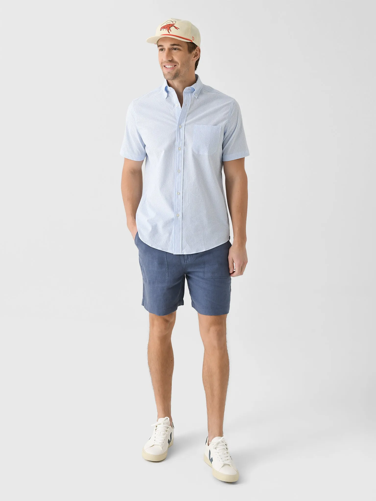 Southern Tide Men's Folly Field Stripe Seersucker Short Sleeve Sport Shirt sold by Saint Bernard product image thumbnail 2