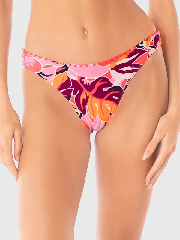 Maaji Women's Coral Leafy Sublimity Bikini Bottom sold by Saint Bernard