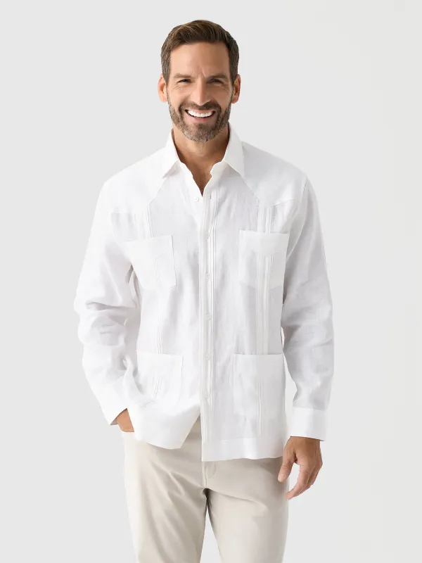 Centuria Men's Long Sleeve Guayabera Shirt made by Saint Bernard