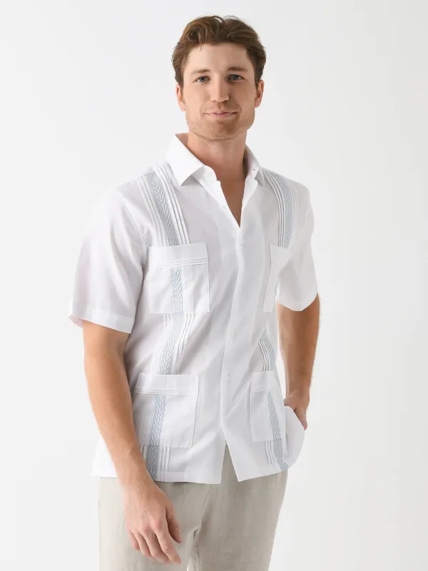 Centuria Men's Guayabera Piqué Shirt made by Saint Bernard