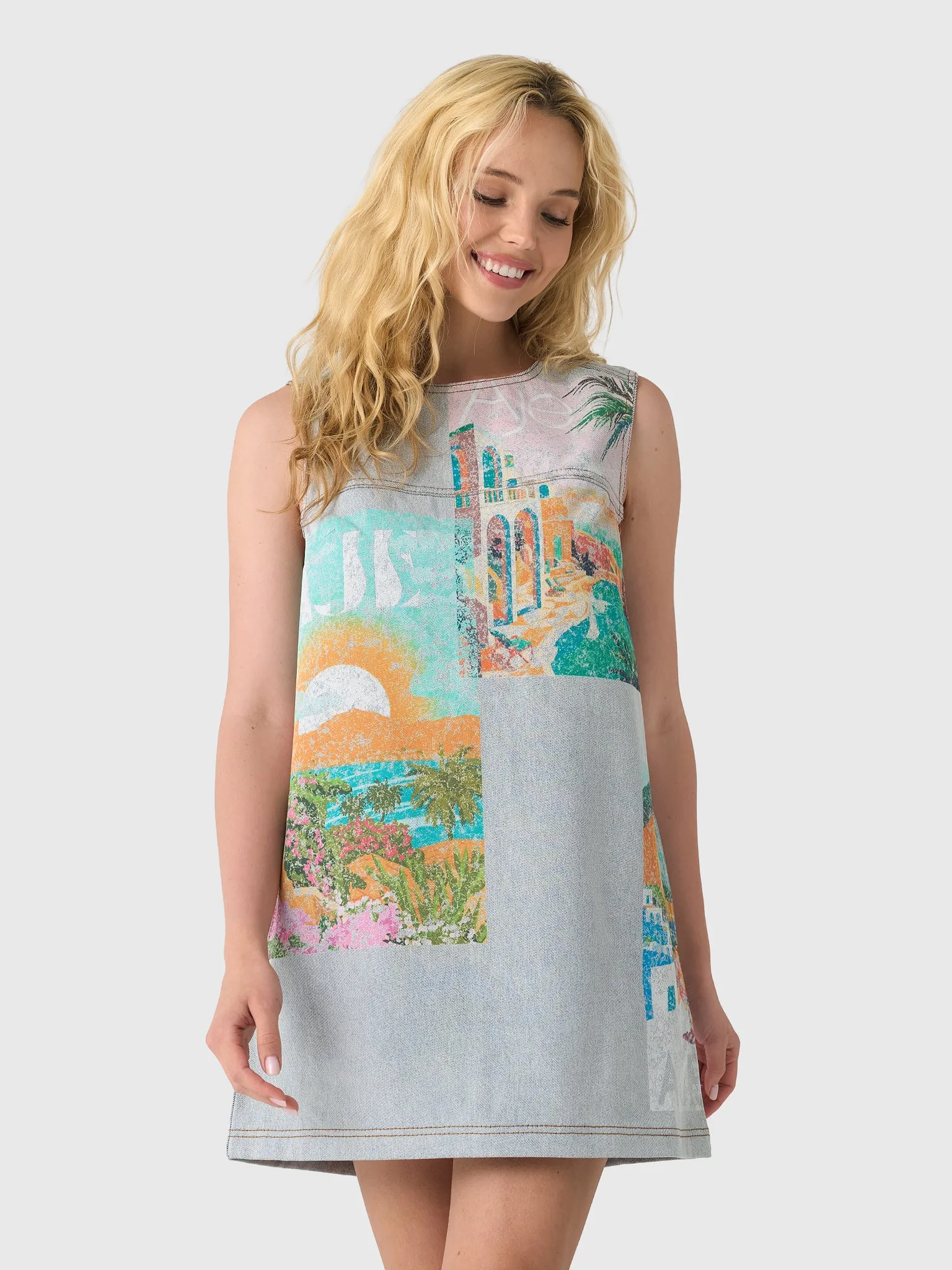 AJE Women's Mae Denim Mini Dress sold by Saint Bernard