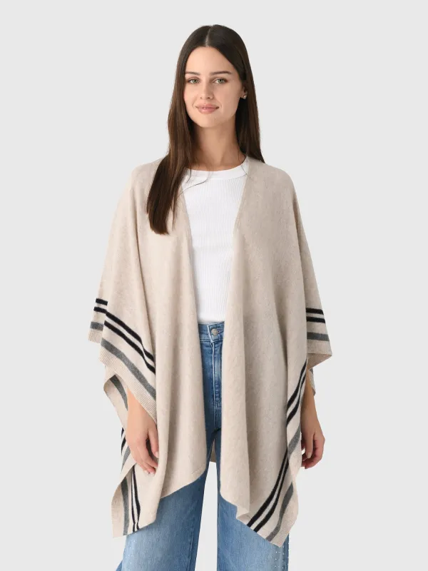Vince Women's Cashmere Border Stripe Knit Cape made by Vince