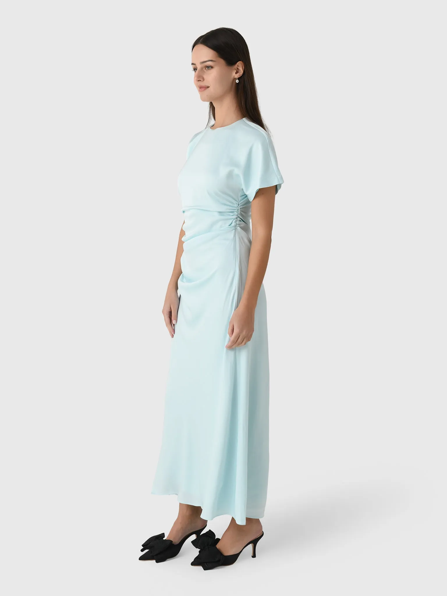 Simkhai Women's Marabella Draped Satin Midi Dress sold by Saint Bernard product image thumbnail 2