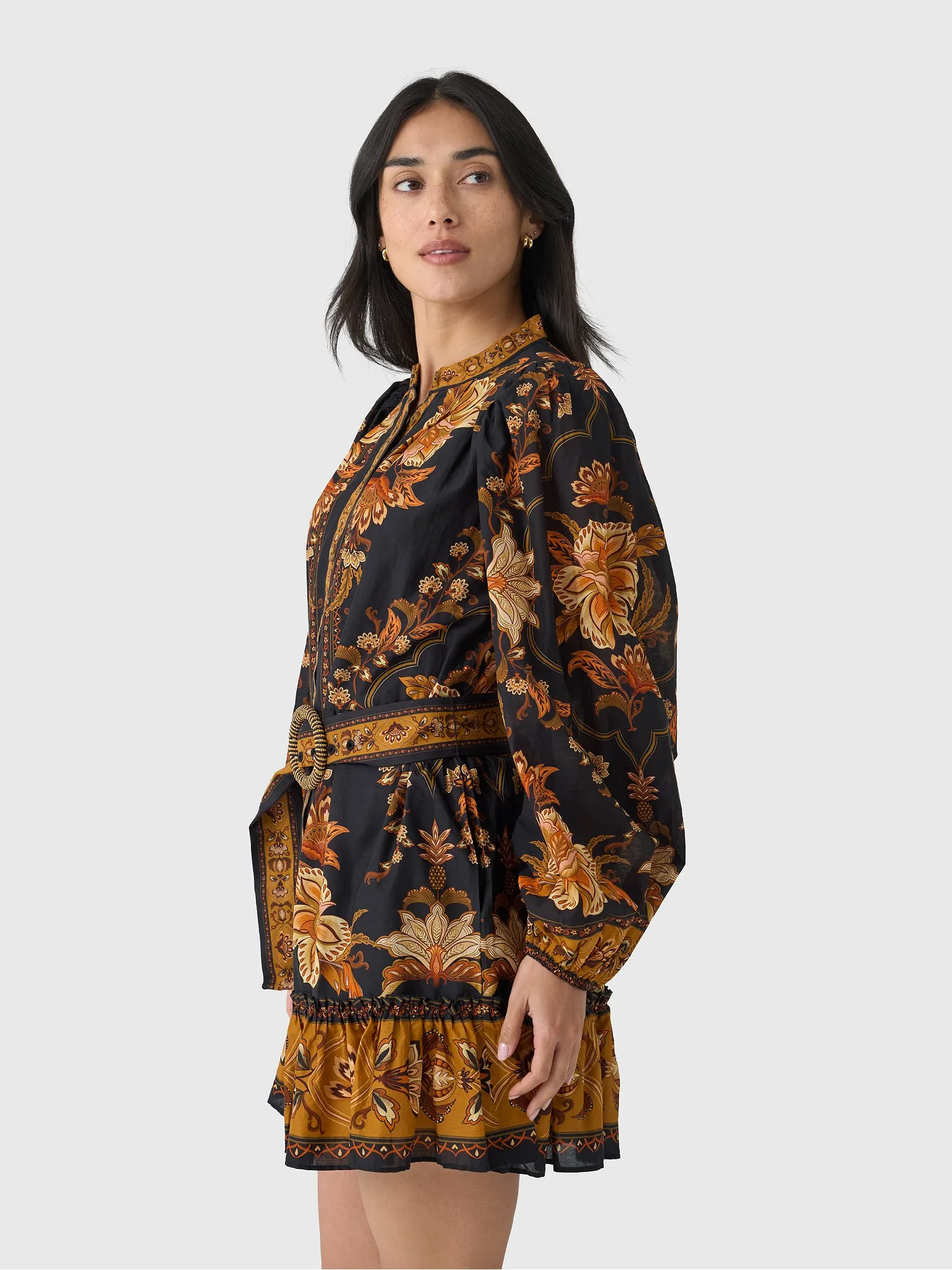 Farm Rio Women's Majestic Garden Long Sleeve Mini Dress sold by Saint Bernard product image thumbnail 3