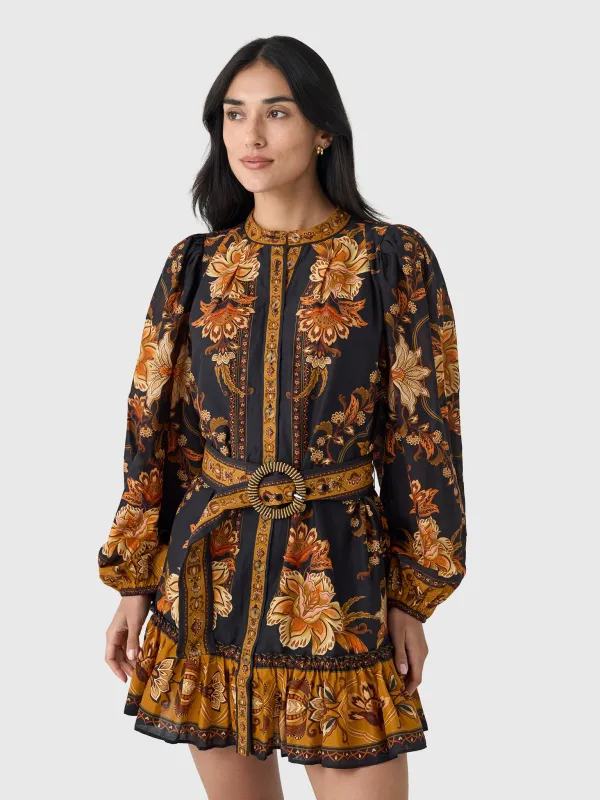 Farm Rio Women's Majestic Garden Long Sleeve Mini Dress sold by Saint Bernard