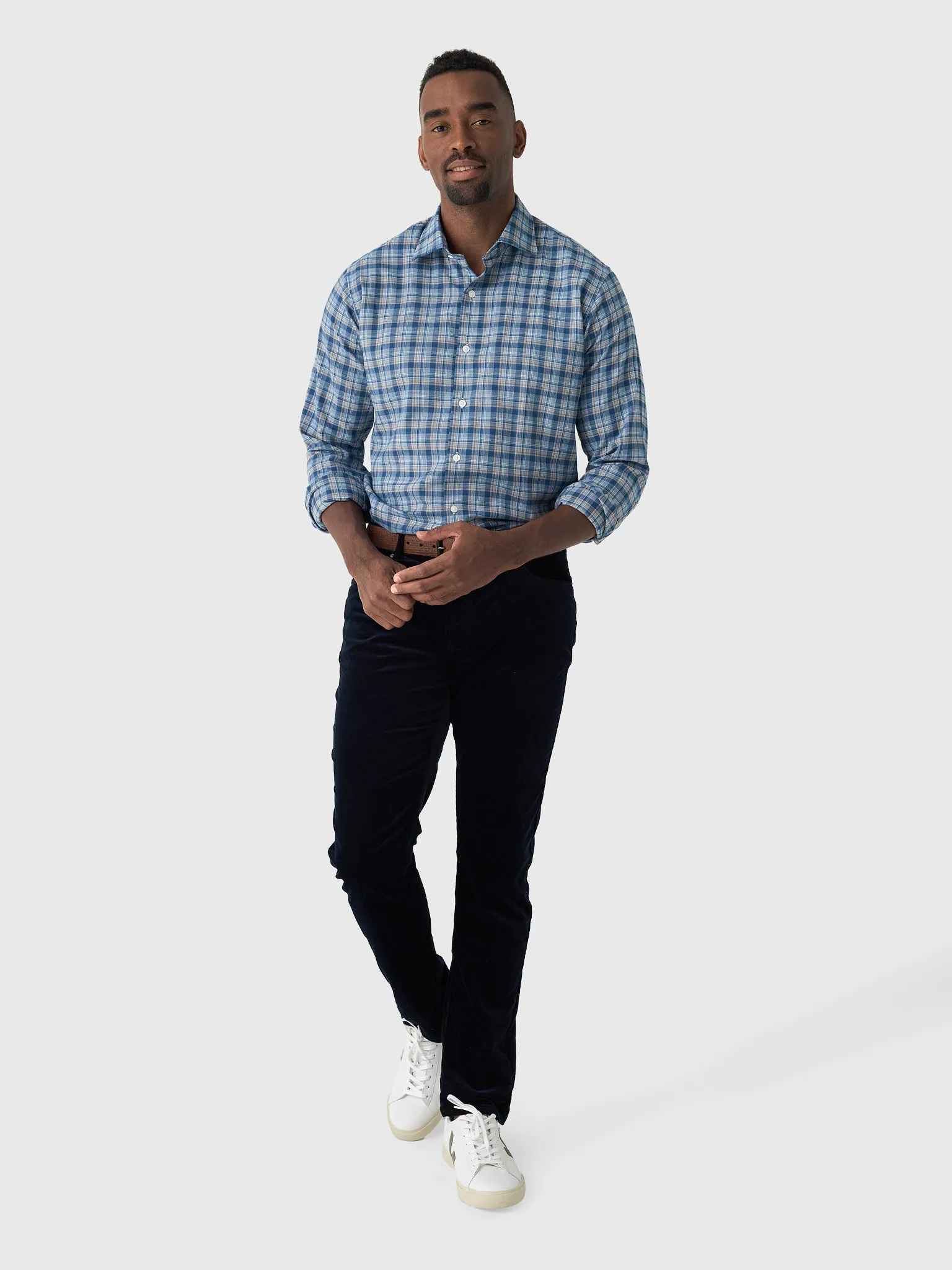 Peter Millar Crown Men's Whitecap Performance Flannel Sport Shirt sold by Saint Bernard product image thumbnail 2