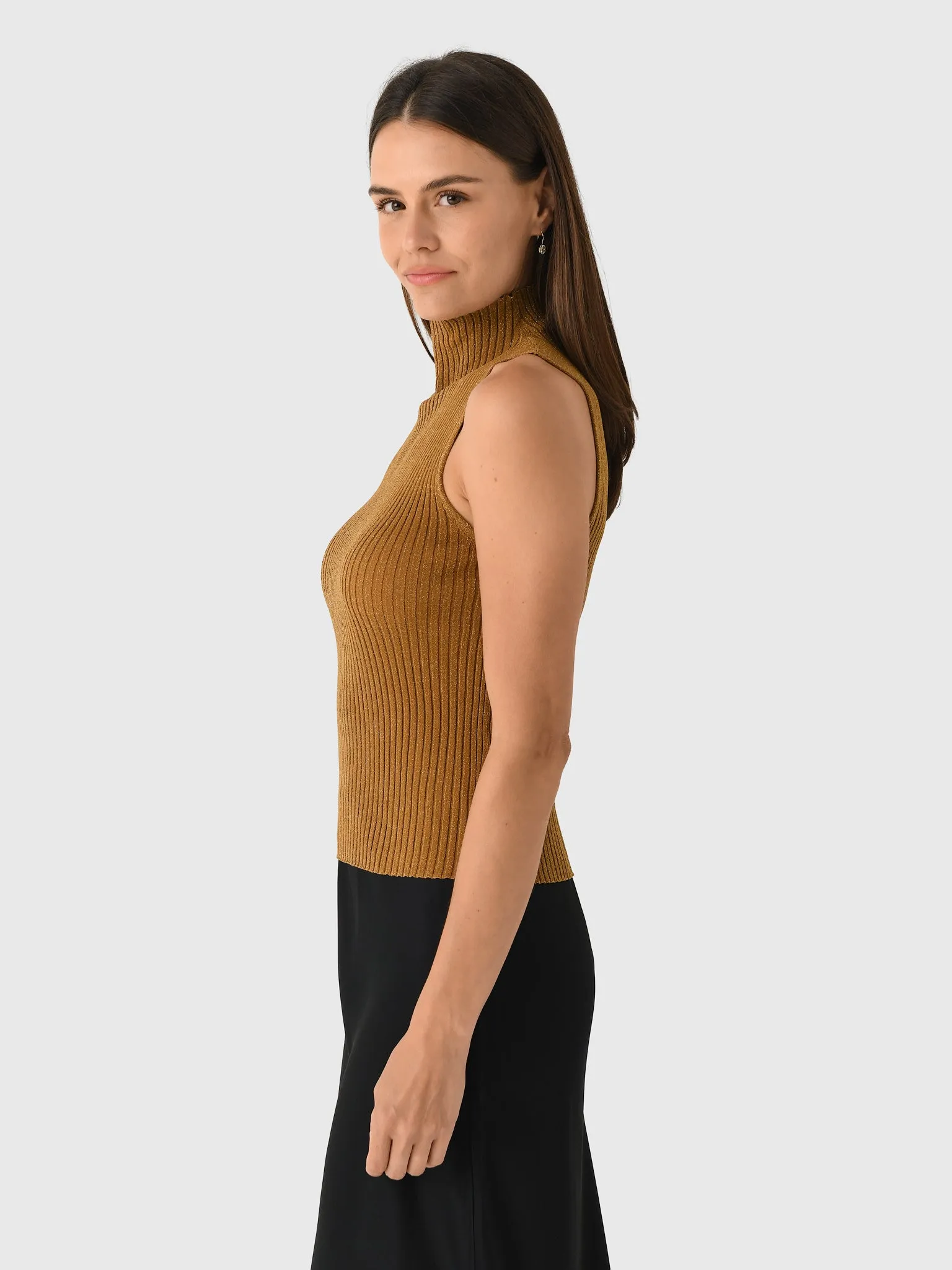 Leset Women's Blake Rib Sleeveless Turtleneck sold by Saint Bernard product image thumbnail 3